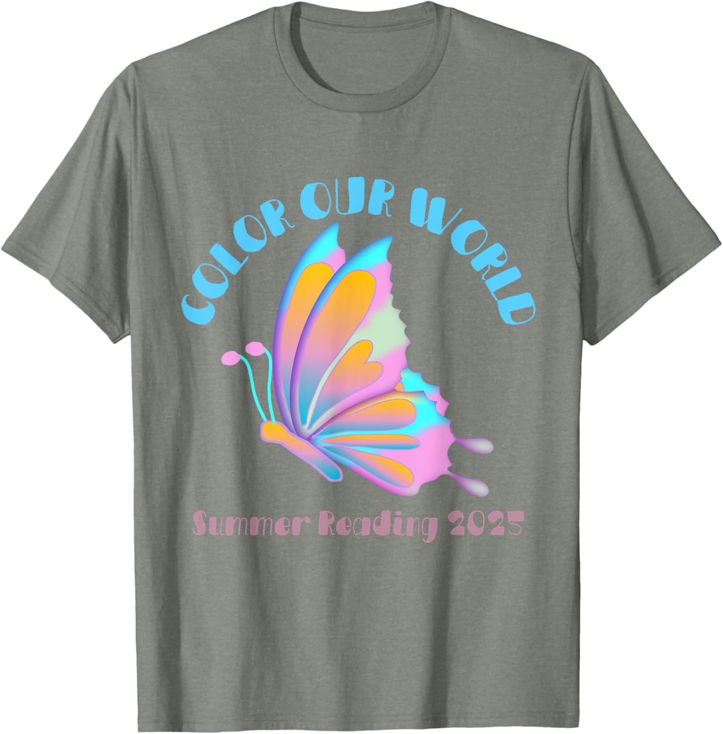 Color Our World Summer 2025 Butterfly T-Shirt for Reading Enthusiasts - 23