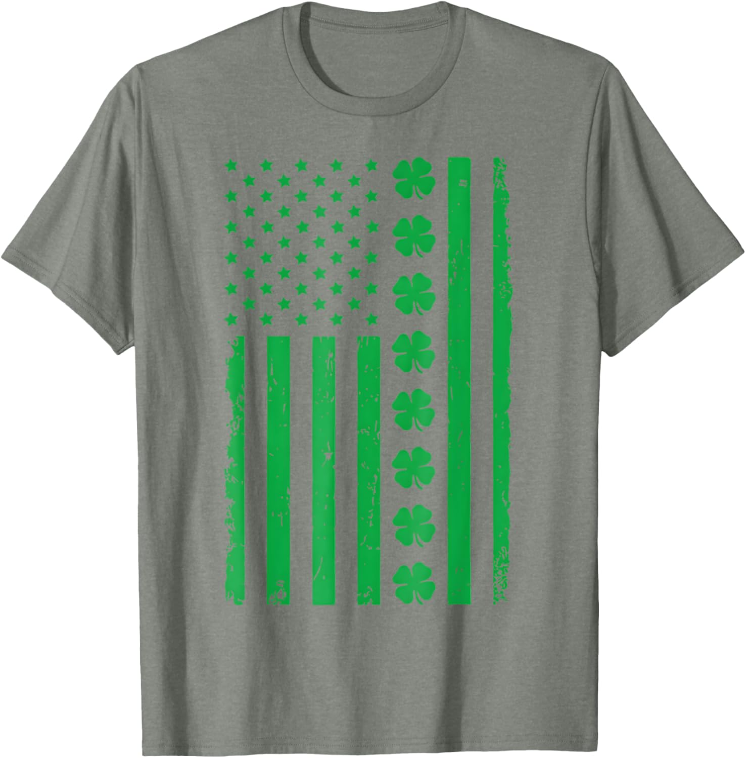 Stunning US American Flag T-Shirt with Shamrocks for St. Patrick's Day - 11