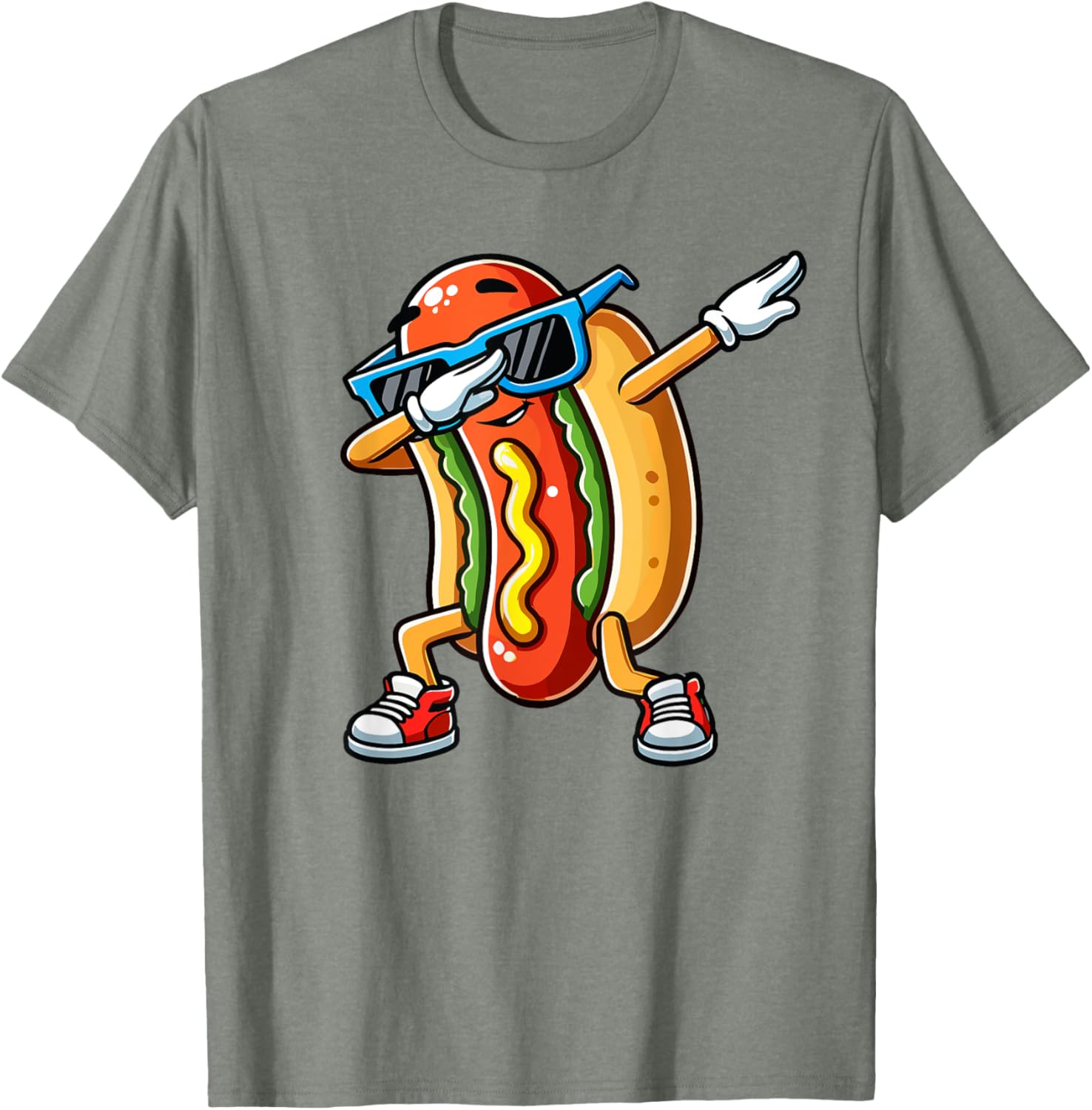 Funny Dabbing Hotdog Sunglasses T-Shirt for Kids Who Love Dogs and Hotdogs - 28