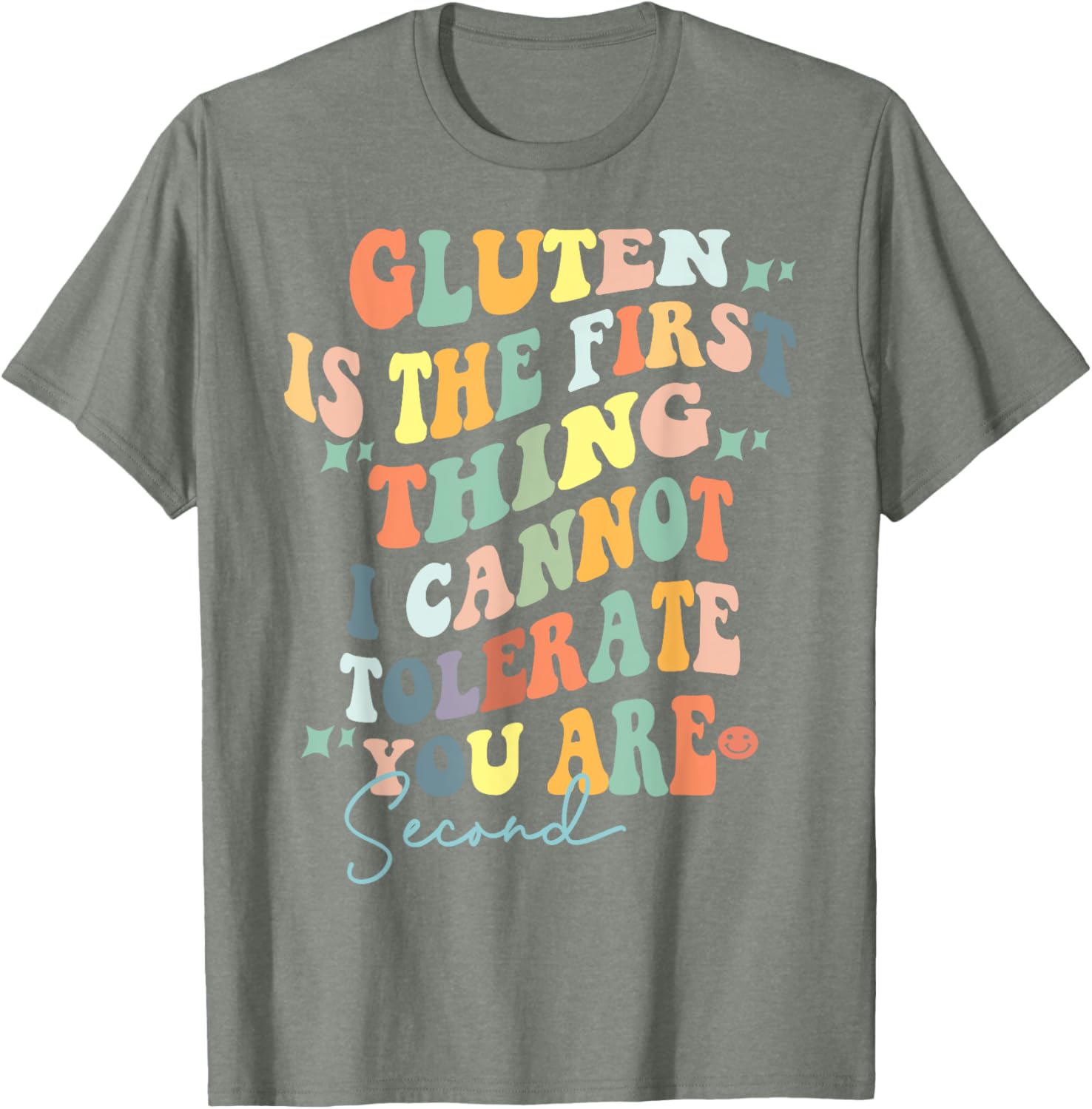 Retro Gluten I Tolerate You Second T-Shirt for Food Lovers and Humor - 18
