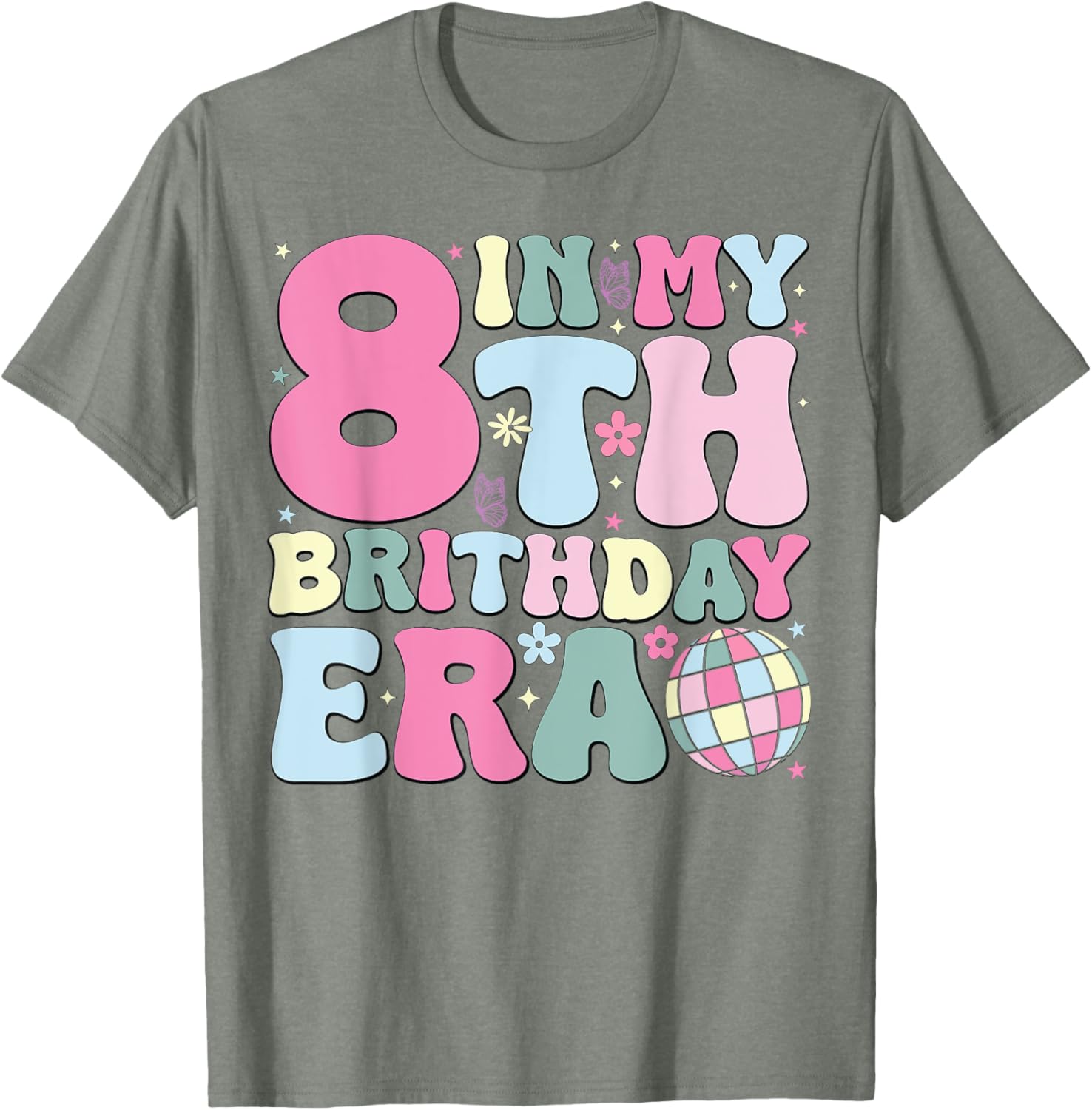 In My 8th Birthday Era Pink T-Shirt for 8 Year Old Birthday Girls - 5