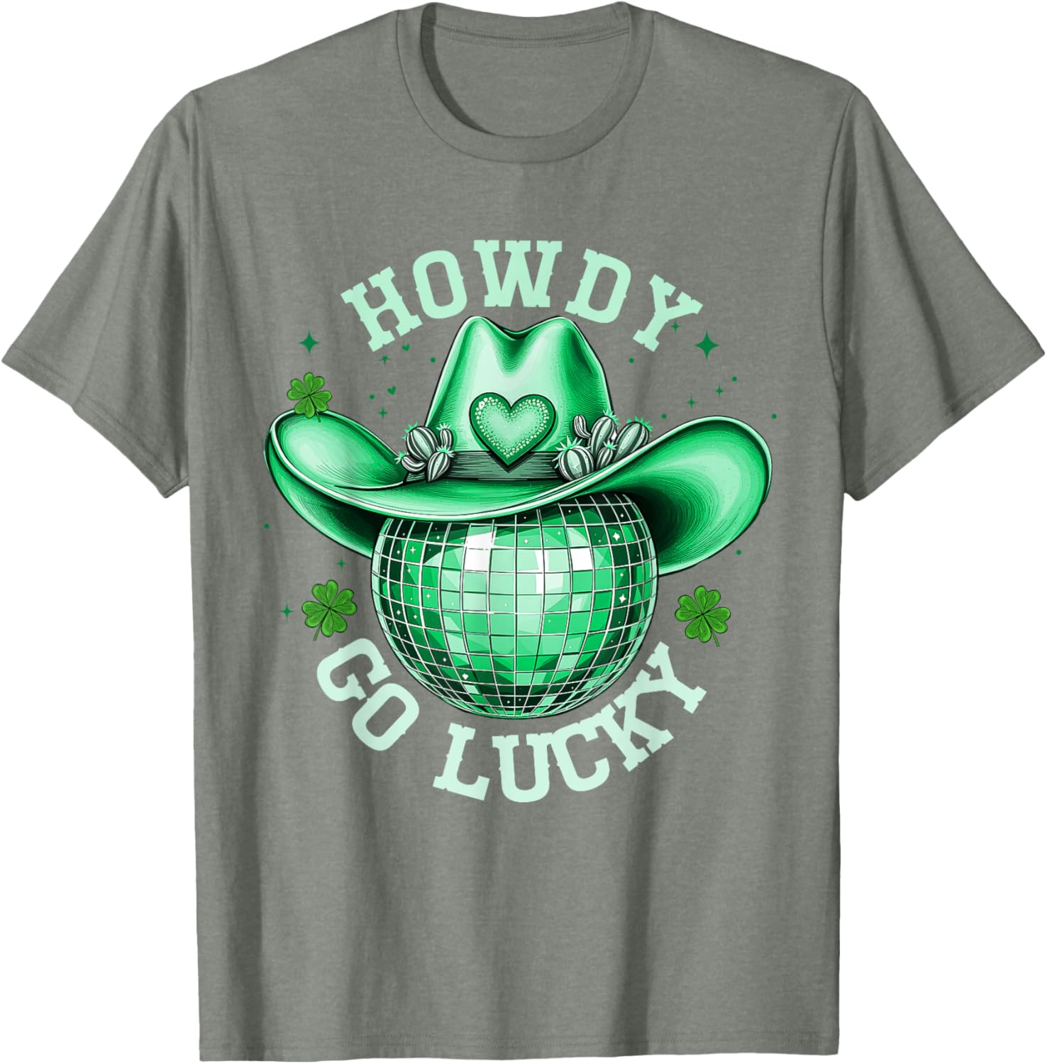 Howdy Go Lucky Disco Western Irish Shamrock T-Shirt for St. Patrick's Day - 9