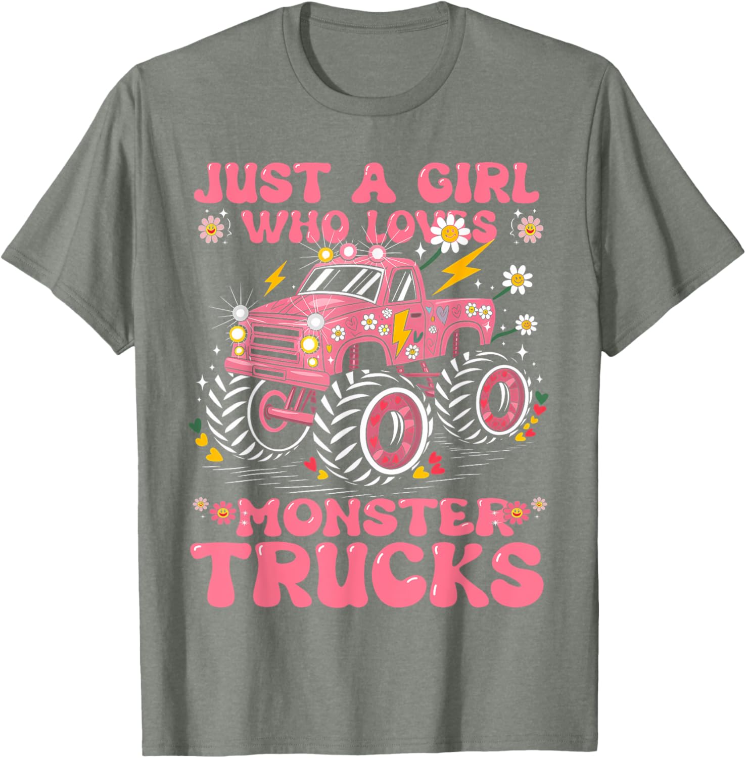 Pink Monster Truck T-Shirt for Girls - Perfect Birthday Gift Tee - 13