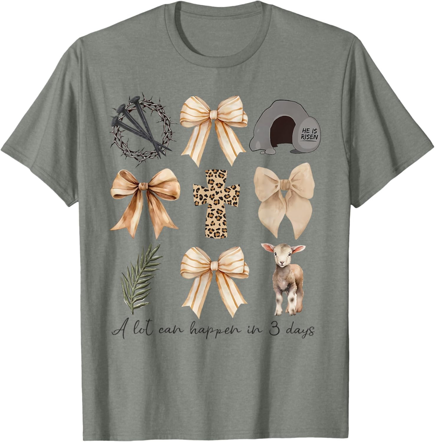 Coquette Bow Christian Easter T-Shirt – A Lot Can Happen in Three Days - 16