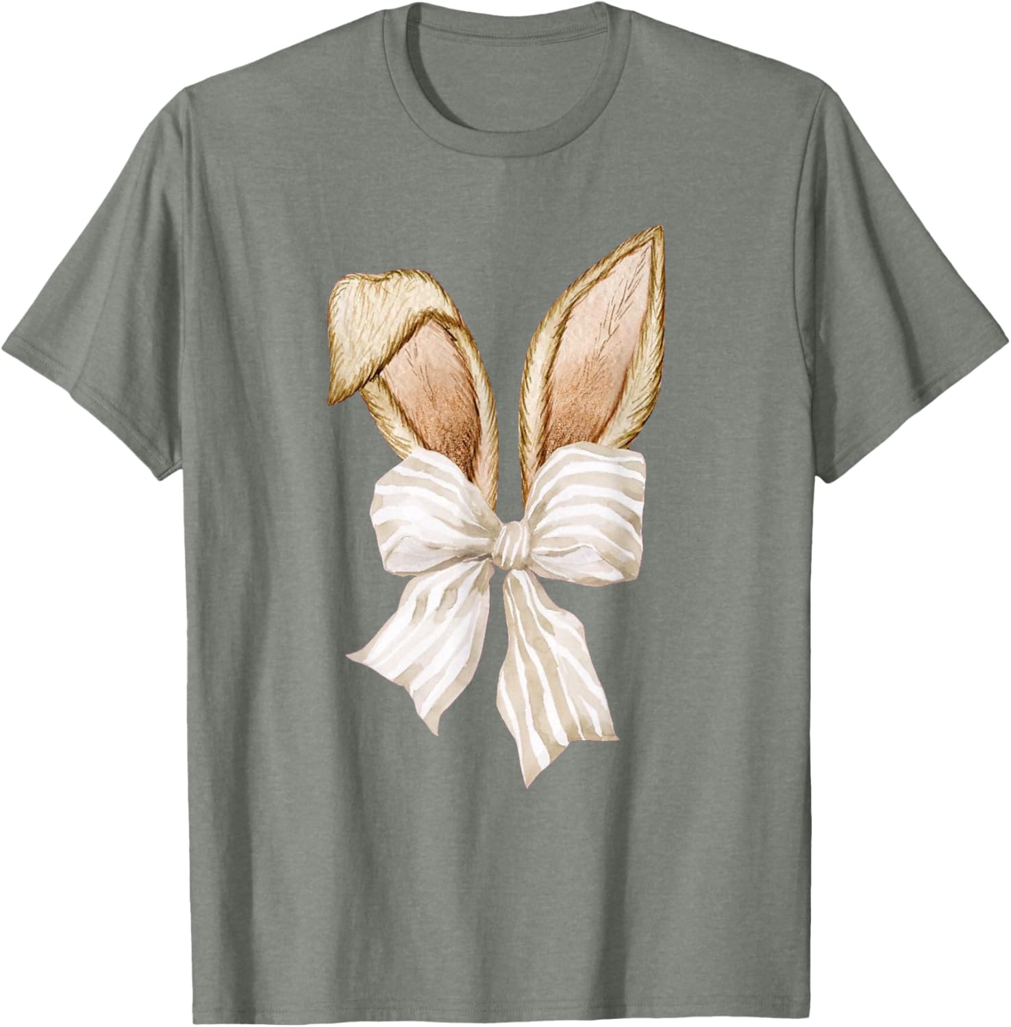 Coquette Bow Bunny Ears Rabbit Retro Easter Day T-Shirt for Kids - 1