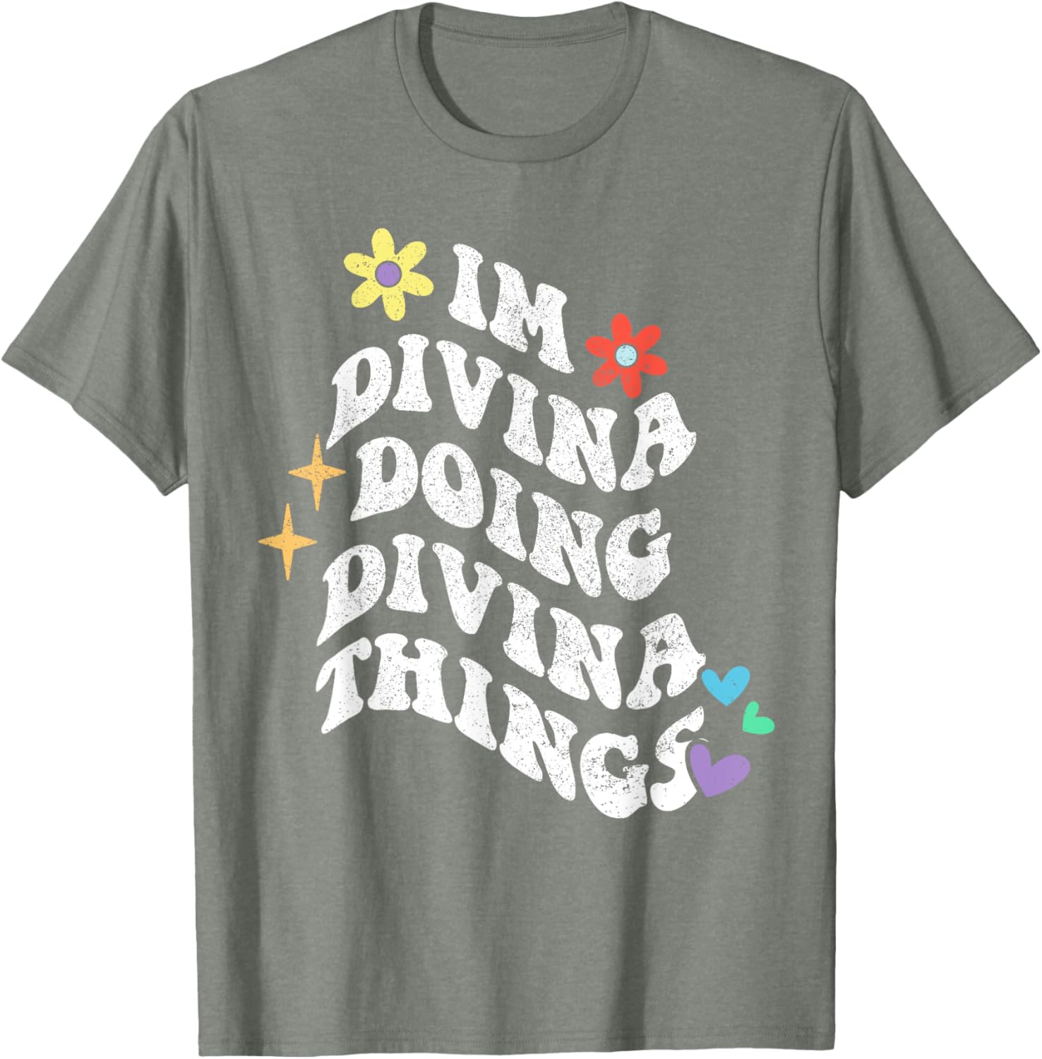 Retro Groovy Im Divina Doing Divina Things Funny Mom T-Shirt - 6