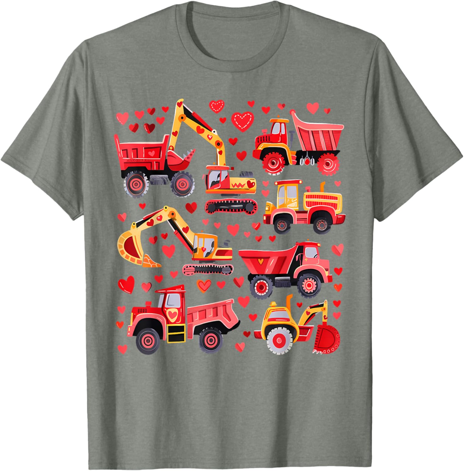 Loads of Love Construction Trucks Valentine's Day T-Shirt for Toddler Boys - 8