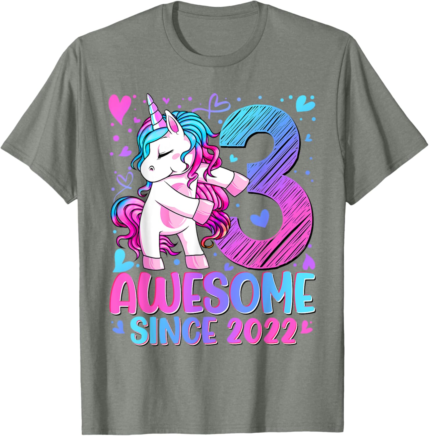 Cute Unicorn T-Shirt for 3 Year Old Girls Birthday Party Gifts - 20