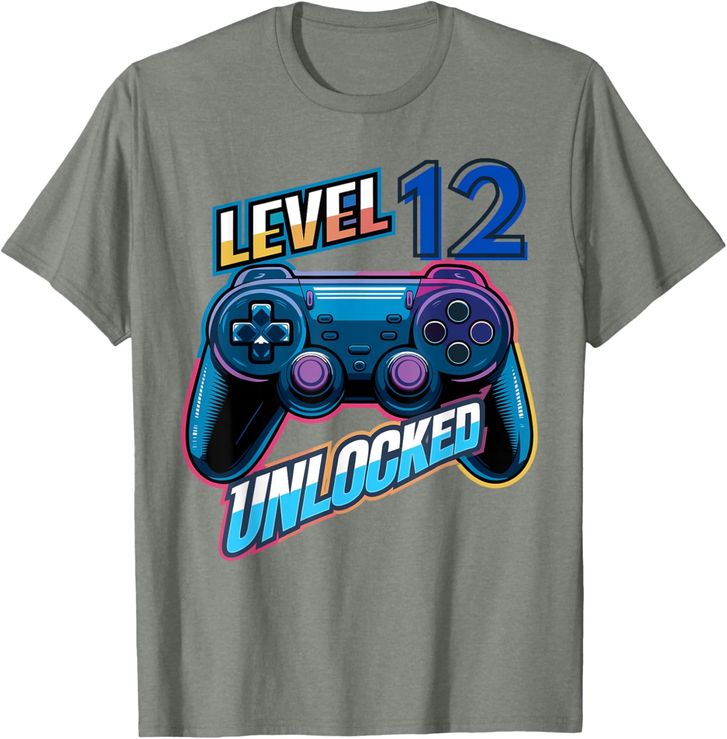 Funny Level 12 Unlocked Gamer T-Shirt for Kids 12th Birthday Gift - 8