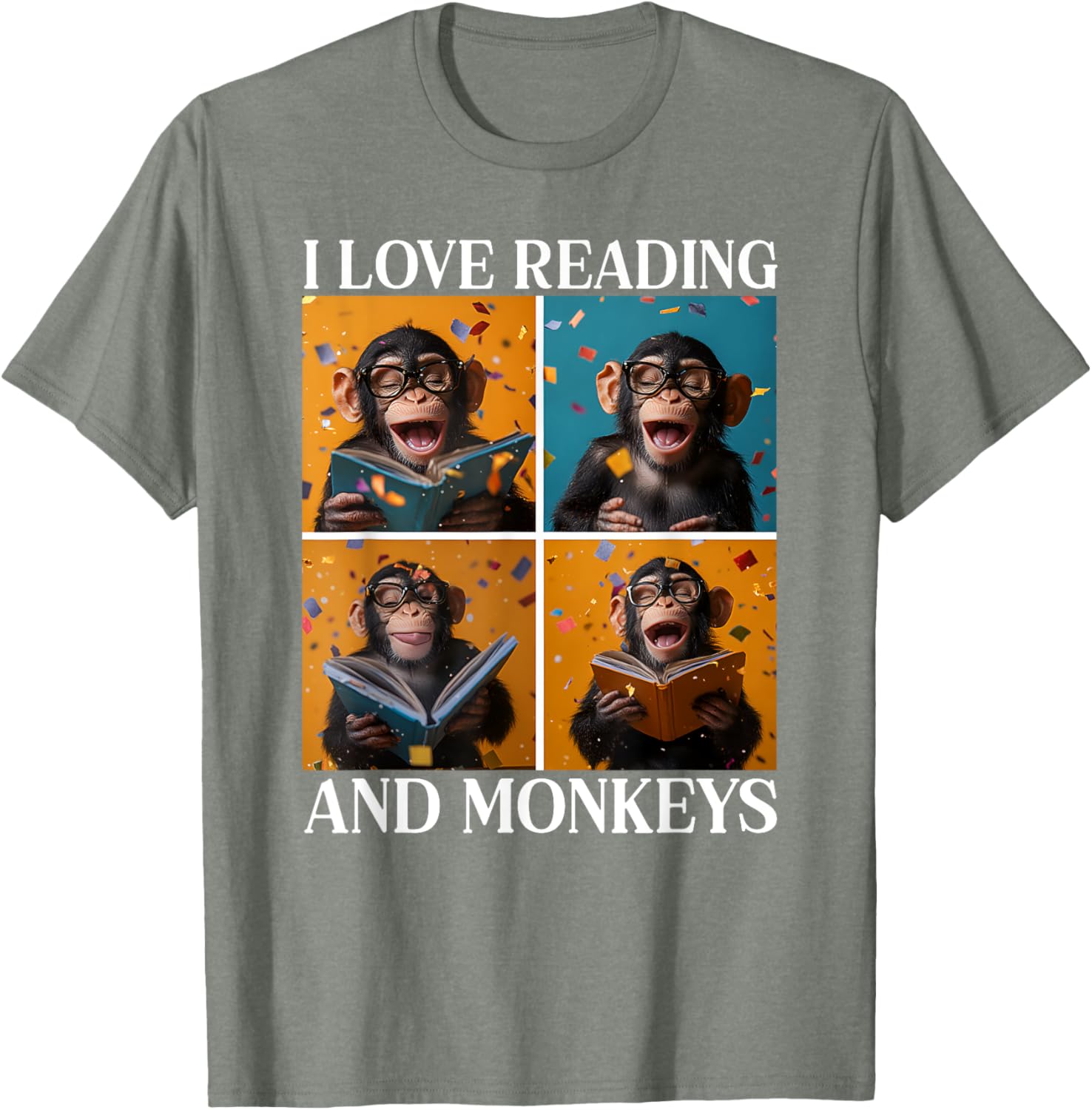 Adorable Love Reading and Monkeys T-Shirt for Book Lovers and Kids - 17