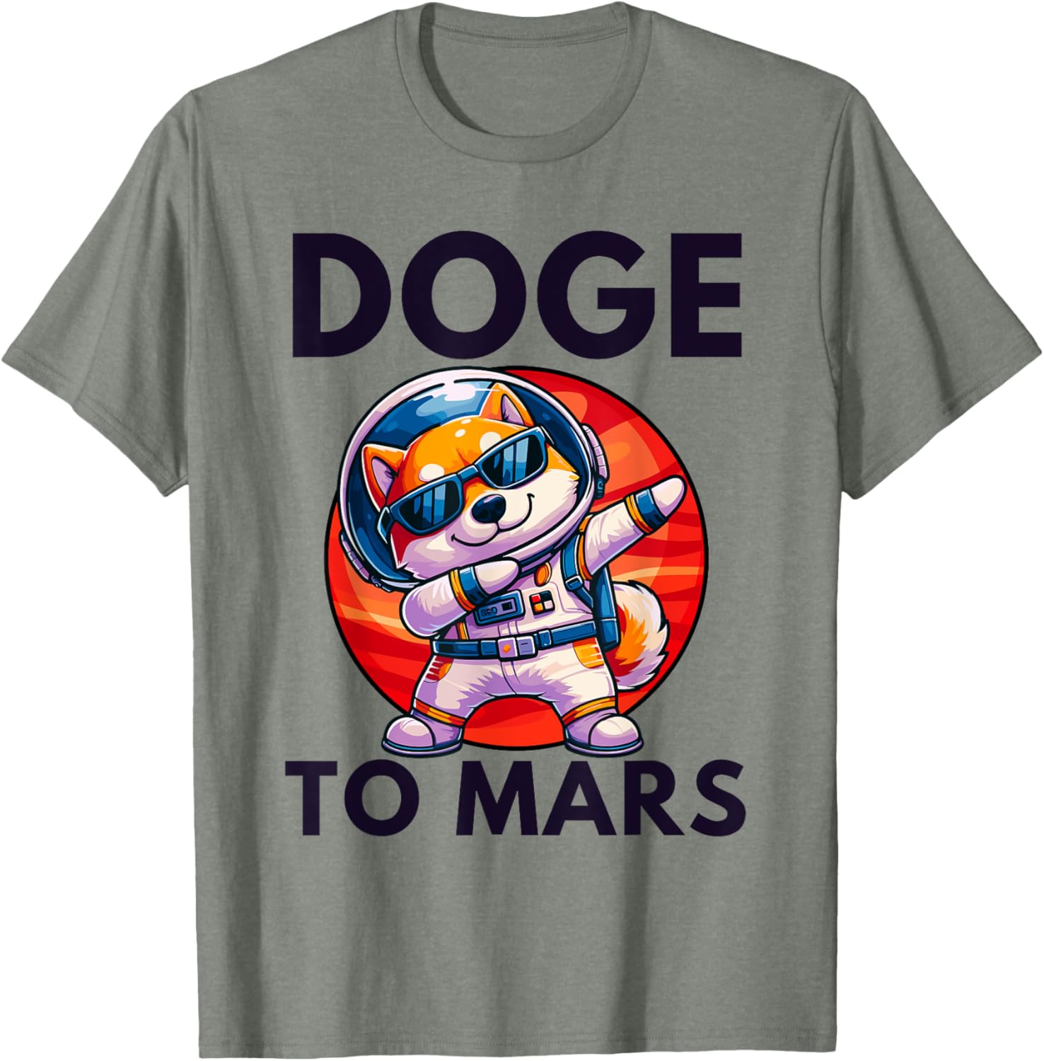 Doge to Mars Shiba Inu Dabbing T-Shirt for Men and Women Fun Style - 2