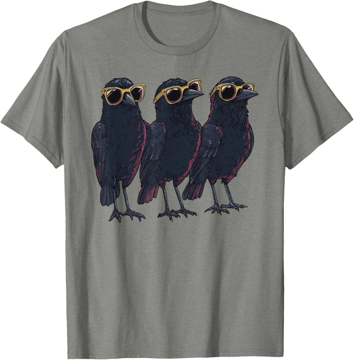 Cool Crow Raven T-Shirt with Sunglasses for Bird Lovers and Trendsetters - 19