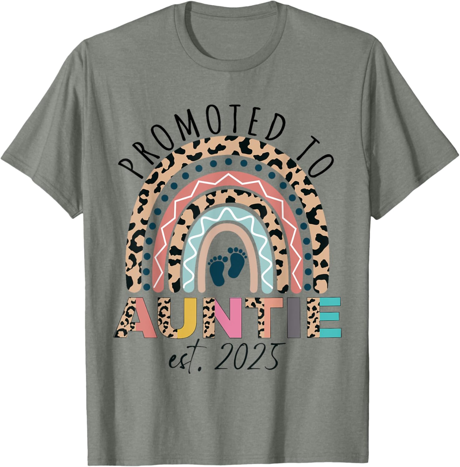 Promoted to Auntie Est 2025 Cute Mothers Day T-Shirt Gift for Aunties - 6