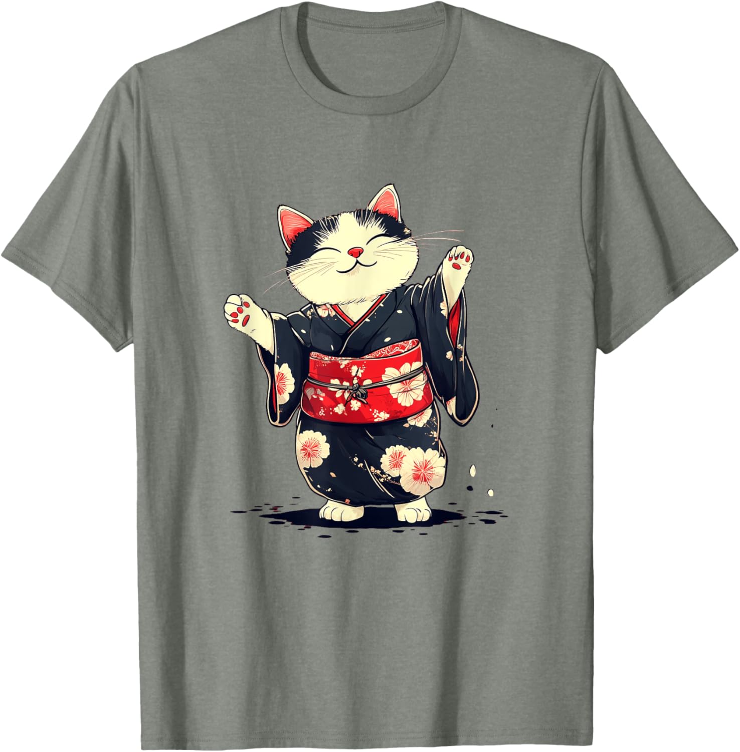 Pretty Kimono Cat T-Shirt for Japanese Style Lovers - Unisex Kids Adults - 26