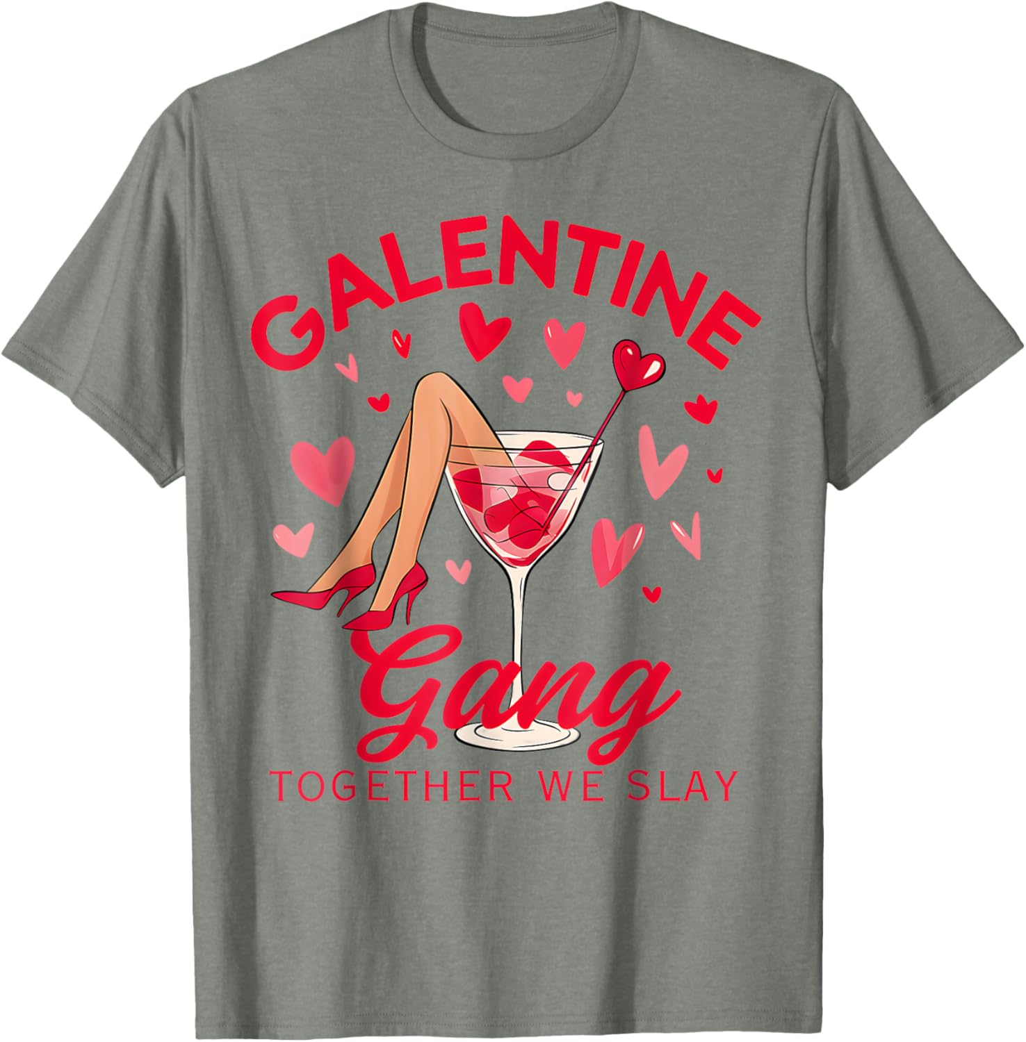 Galentine Gang Together We Slay Valentine's Day T-Shirt for Women and Girls - 15