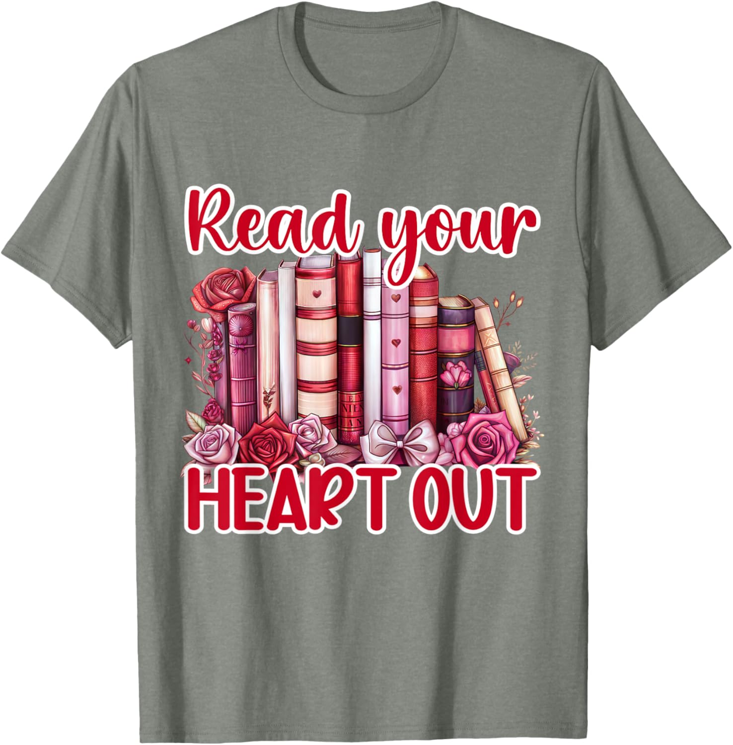 Retro Read Your Heart Out Valentine's Day T-Shirt for Book Lovers and Teachers - 8