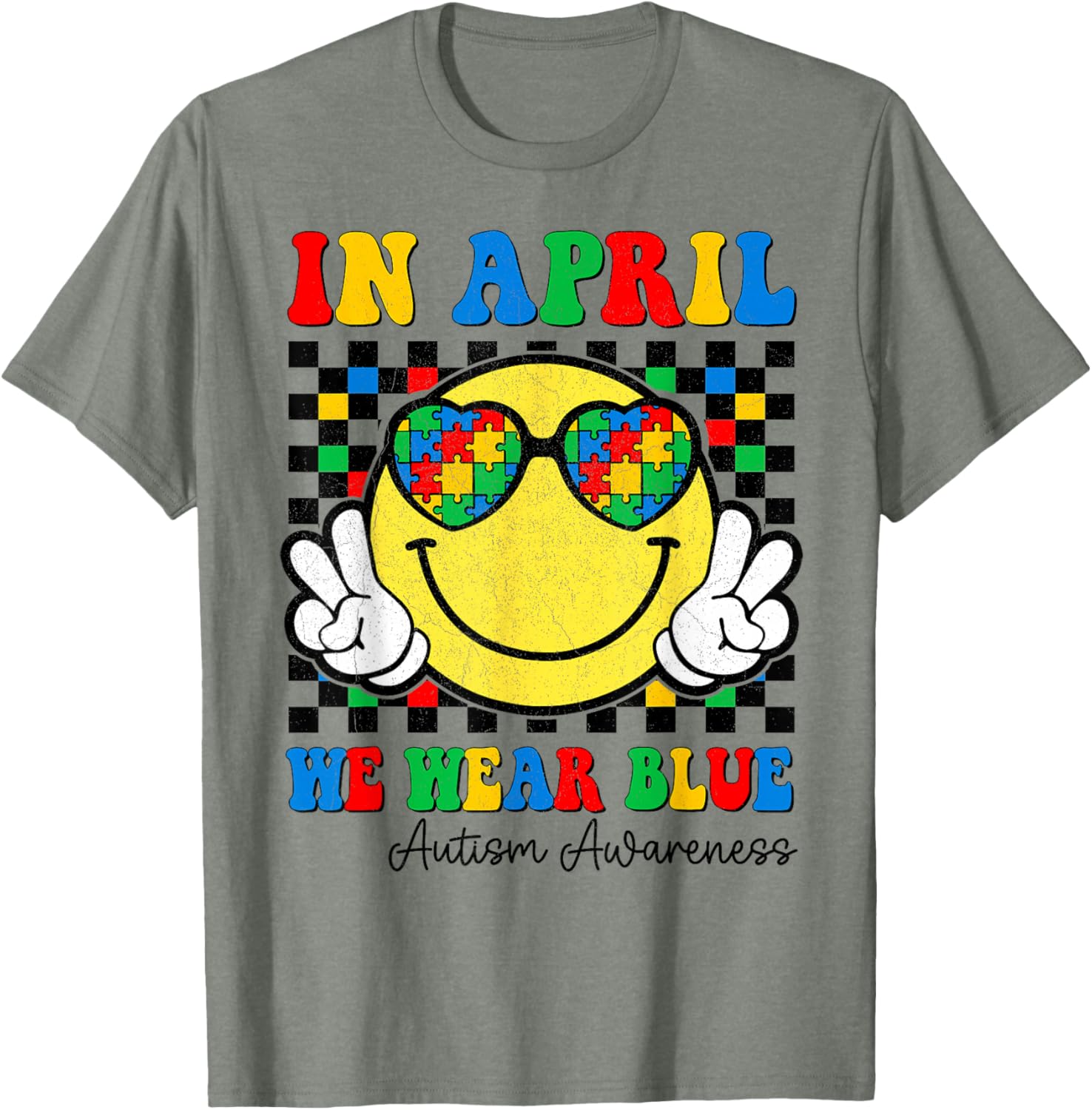 April Blue Autism Awareness T-Shirt for Boys - Kids Fashion Tee - 12