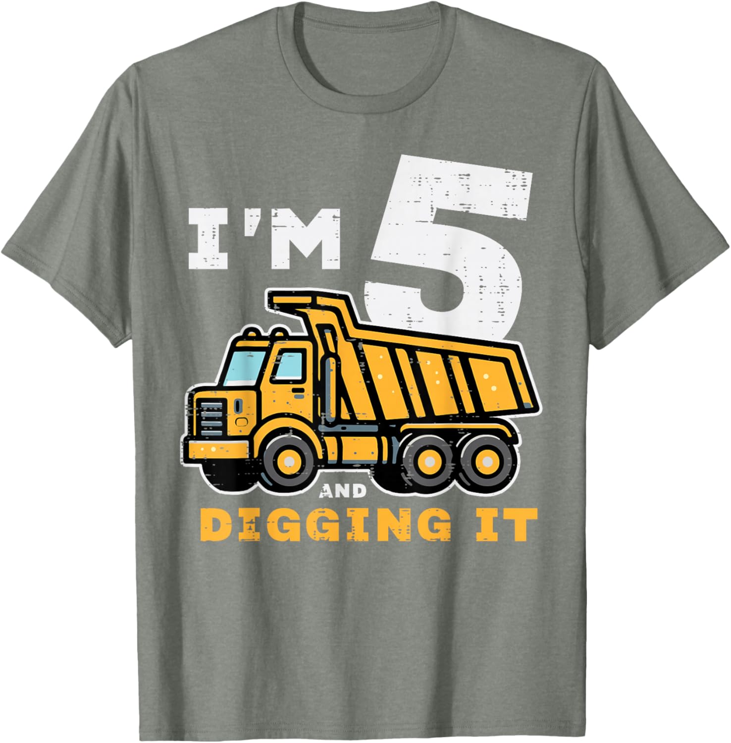 5th Birthday Dump Truck T-Shirt for Boys I’m 5 Digging It Fun Kids Tee - 12