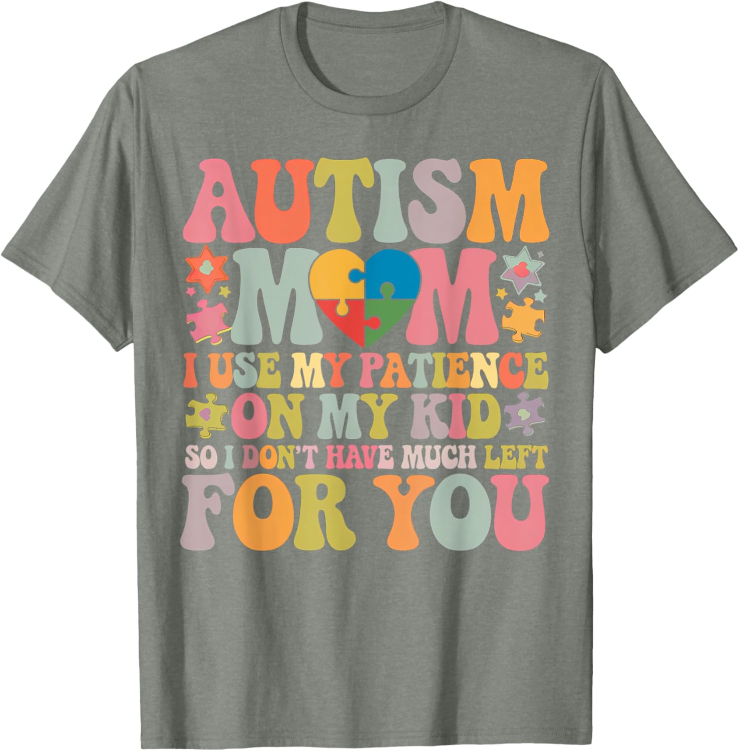 Groovy Autism Mom T-Shirt - Patience is My Superpower for Moms - 4