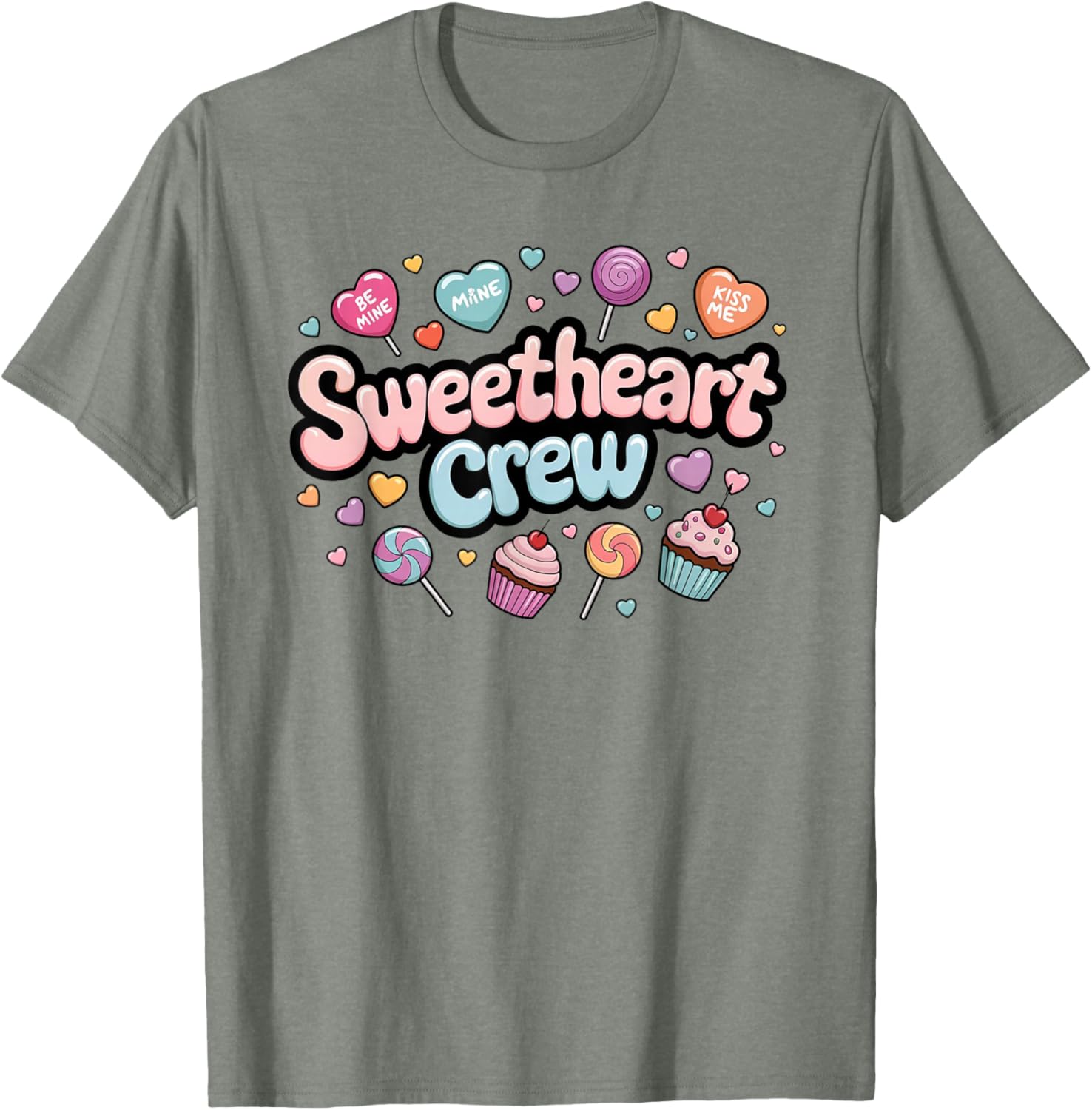 Sweetheart Crew Pastel Candy Cupcake T-Shirt for Fun and Fashion Lovers - 24