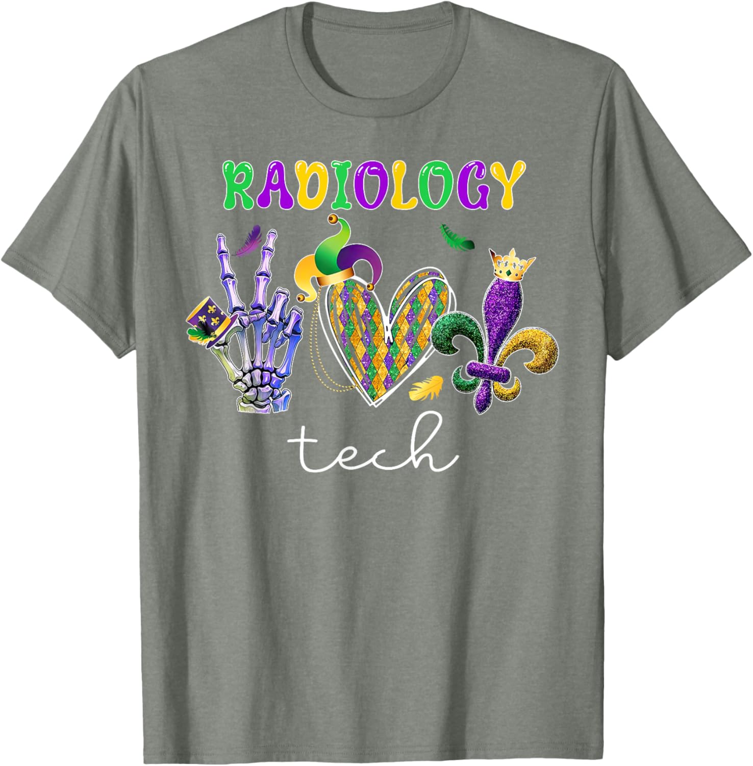 Radiology Tech Mardi Gras T-Shirt for X-Ray Technologists and Fans - 11