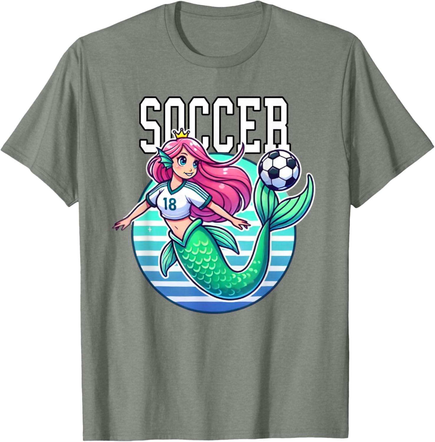 Soccer Mermaid Playing Soccer T-Shirt for Fans of Fun Sports Apparel - 17