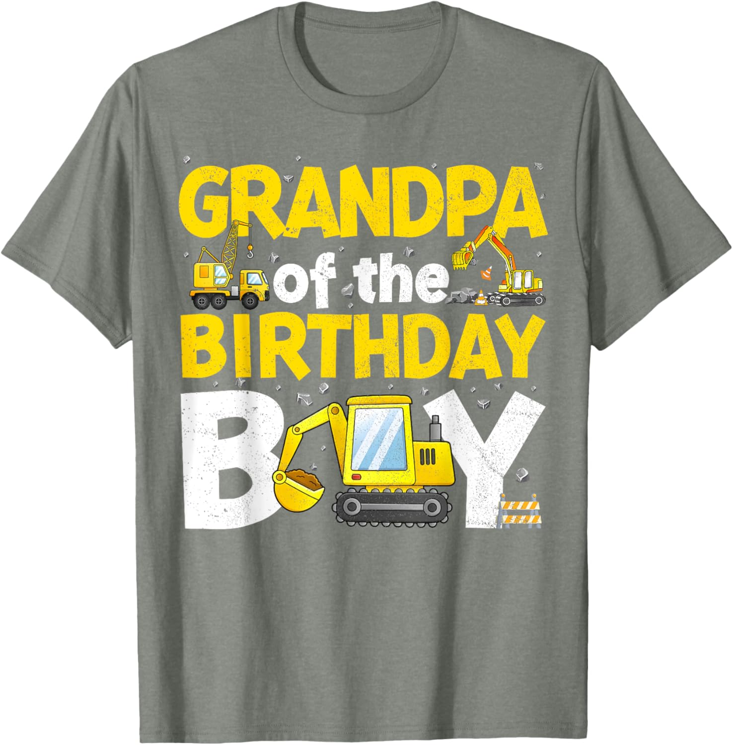 Grandpa Of The Birthday Boy Construction Family Party T-Shirt Gift - 14