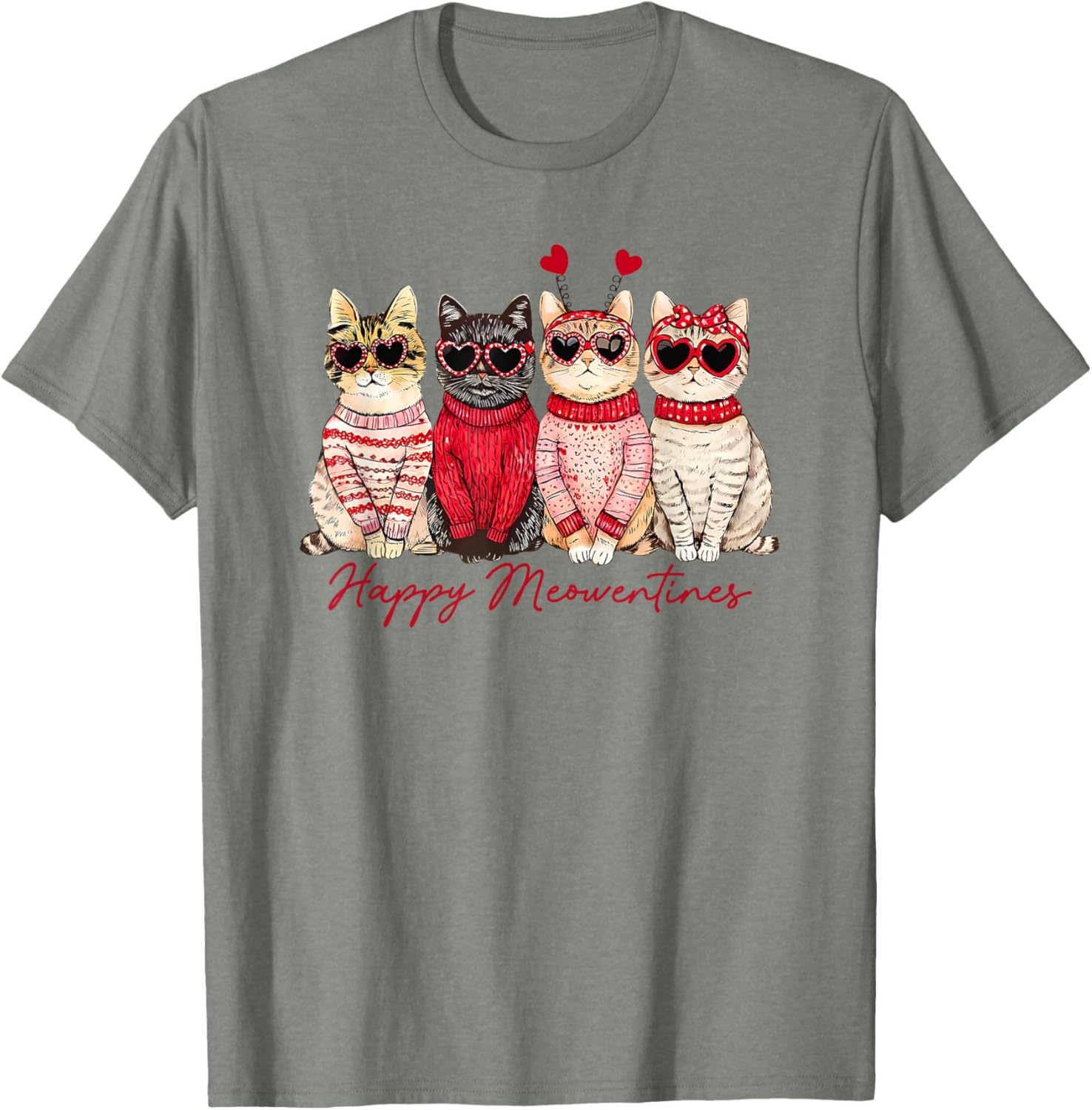 Happy Meowentines Cat T-Shirt for Valentine's Day Love and Fun - 2