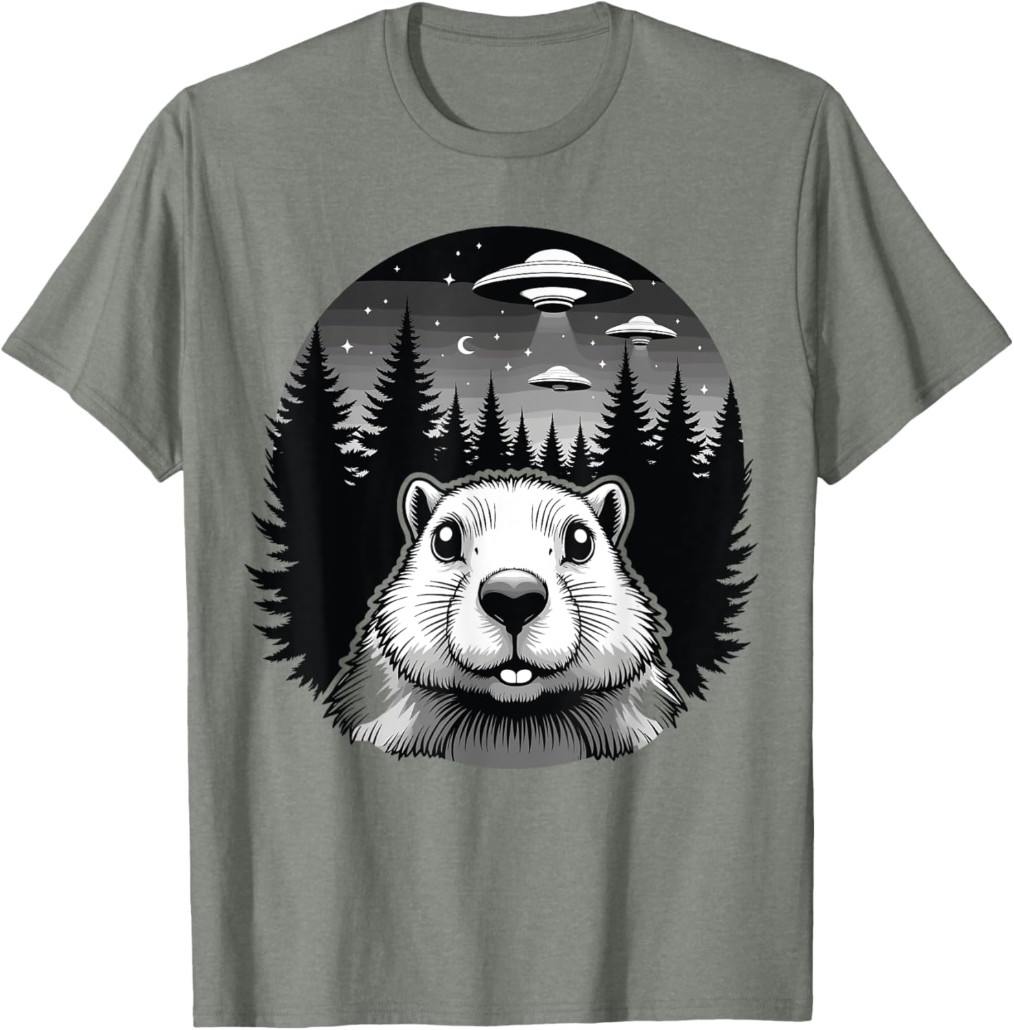 Funny Groundhog Day T-Shirt with UFOs and Aliens - Unique Gift Idea - 17