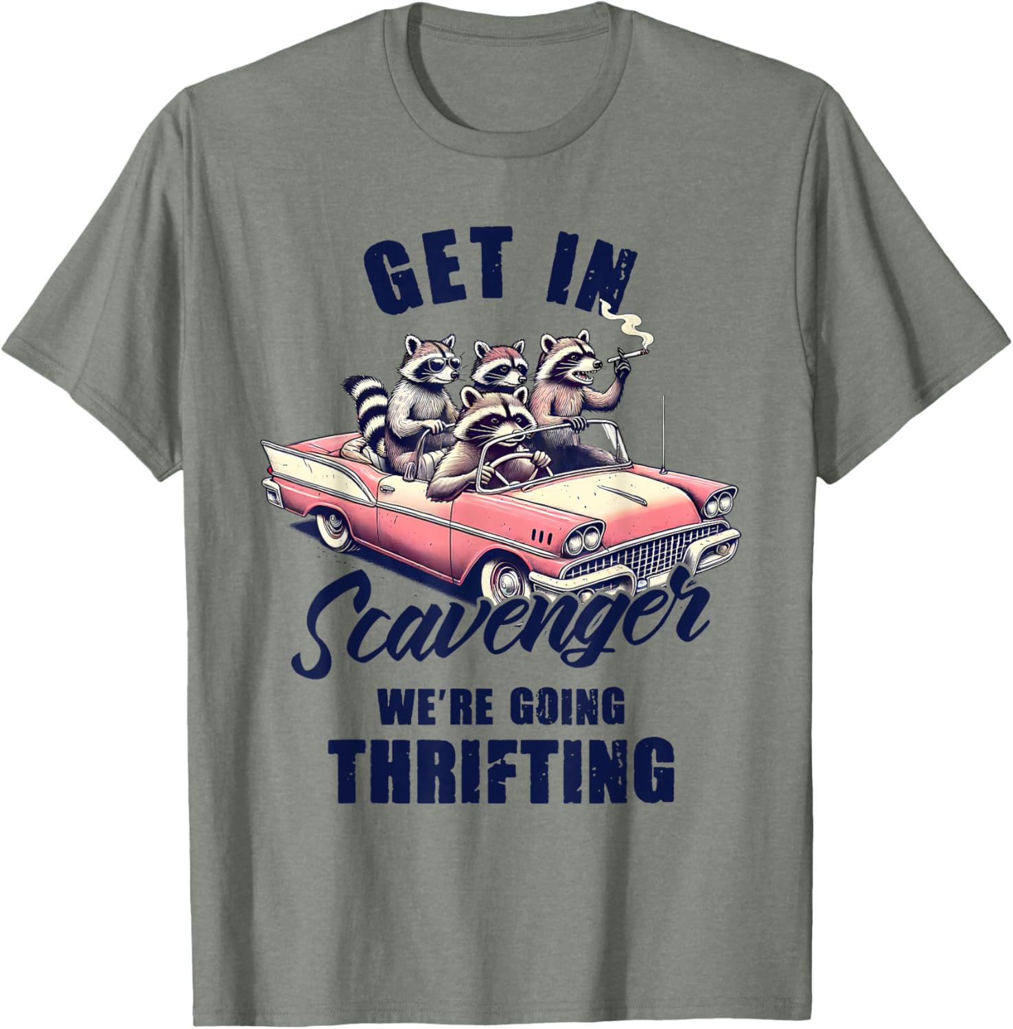 Thrift Hunter Raccoon Lover Scavenger Thrifting T-Shirt for Fun Adventures - 5