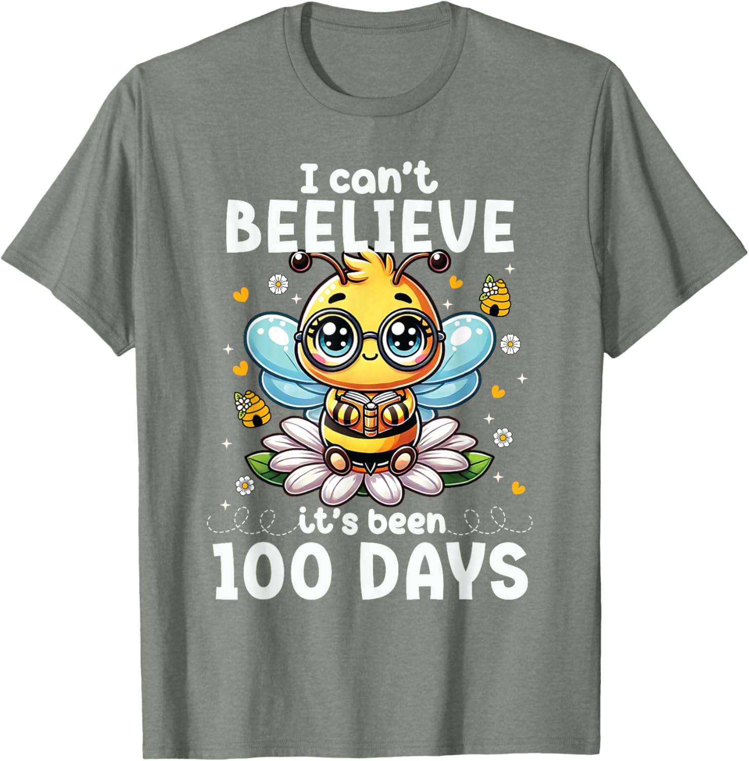 Fun 100 Days of School Bee T-Shirt for Kids and Teachers - 10