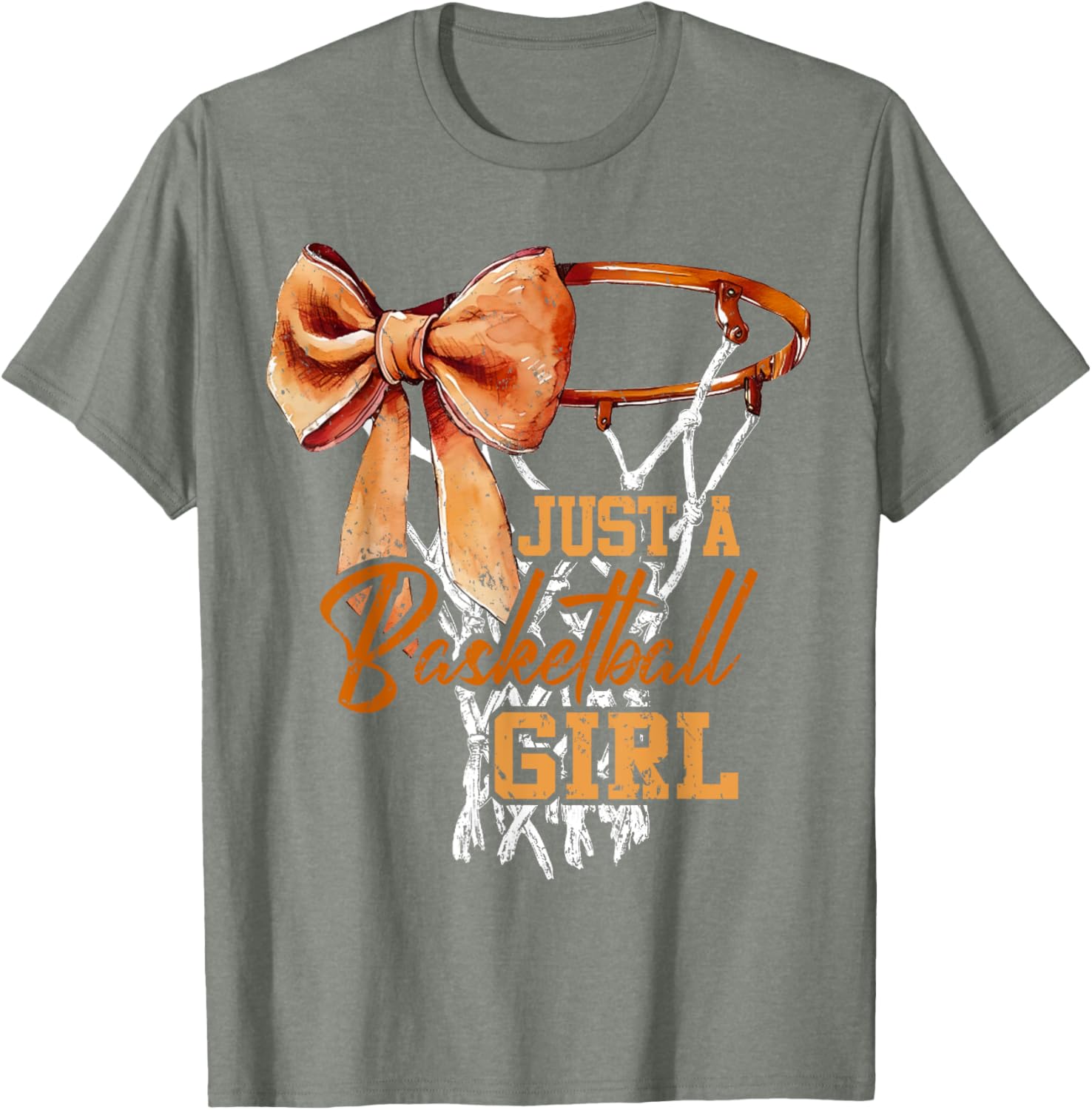 Just A Basketball Girl Cute Bow T-Shirt for Trendy Young Athletes - 12