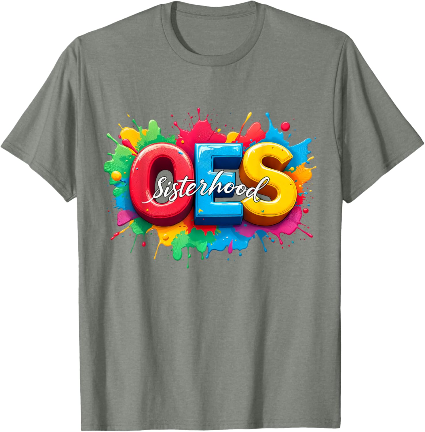 Colorful OES Sisterhood Watercolor T-Shirt for Eastern Star Fans - 12