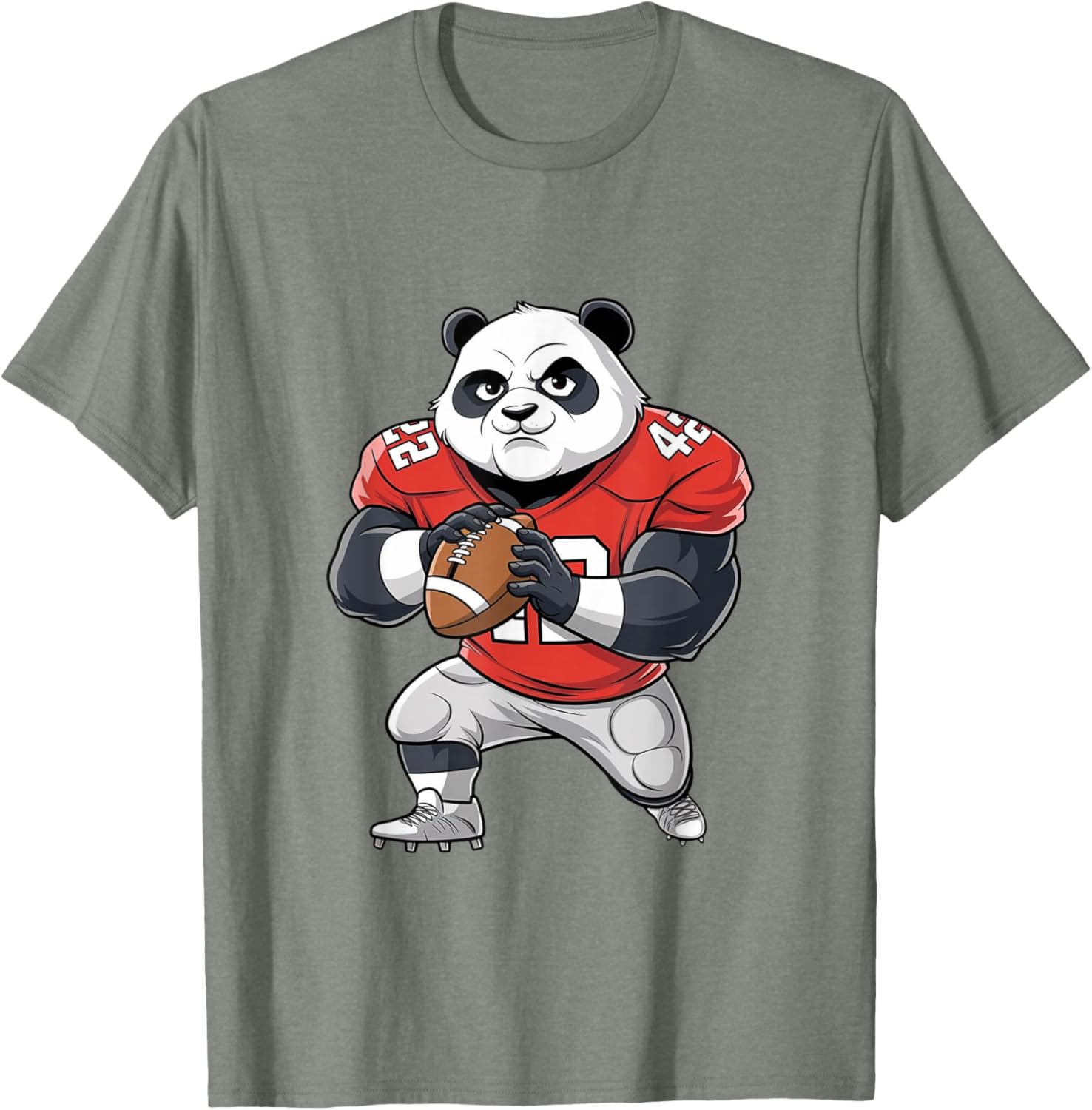 Cute Panda Plays Football T-Shirt for Kids and Sports Fans - 9