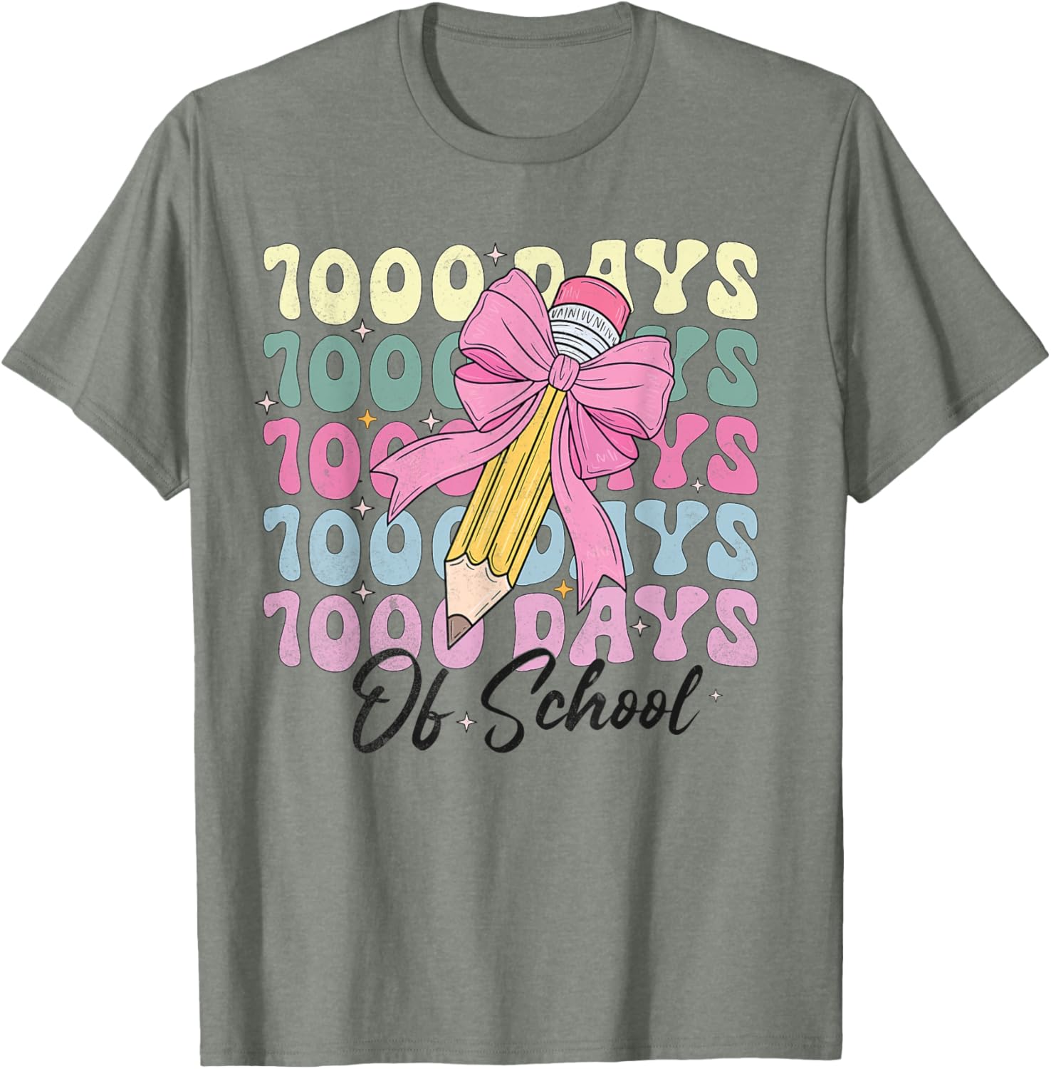 1000 Days of School Girls Coquette Bow T-Shirt for Celebration Fun - 18