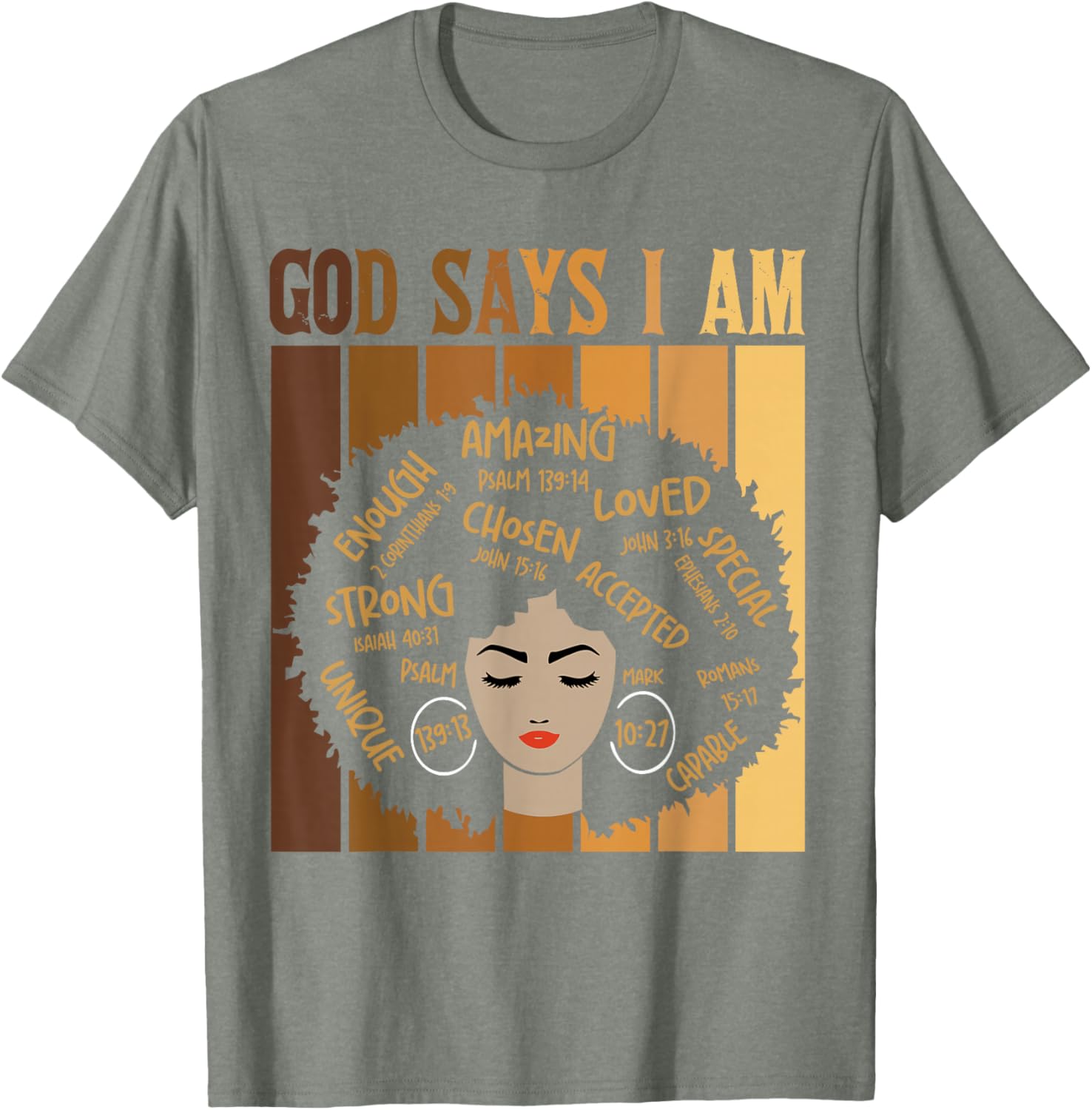 God Says I Am Melanin Black History Month T-Shirt for Women - 1