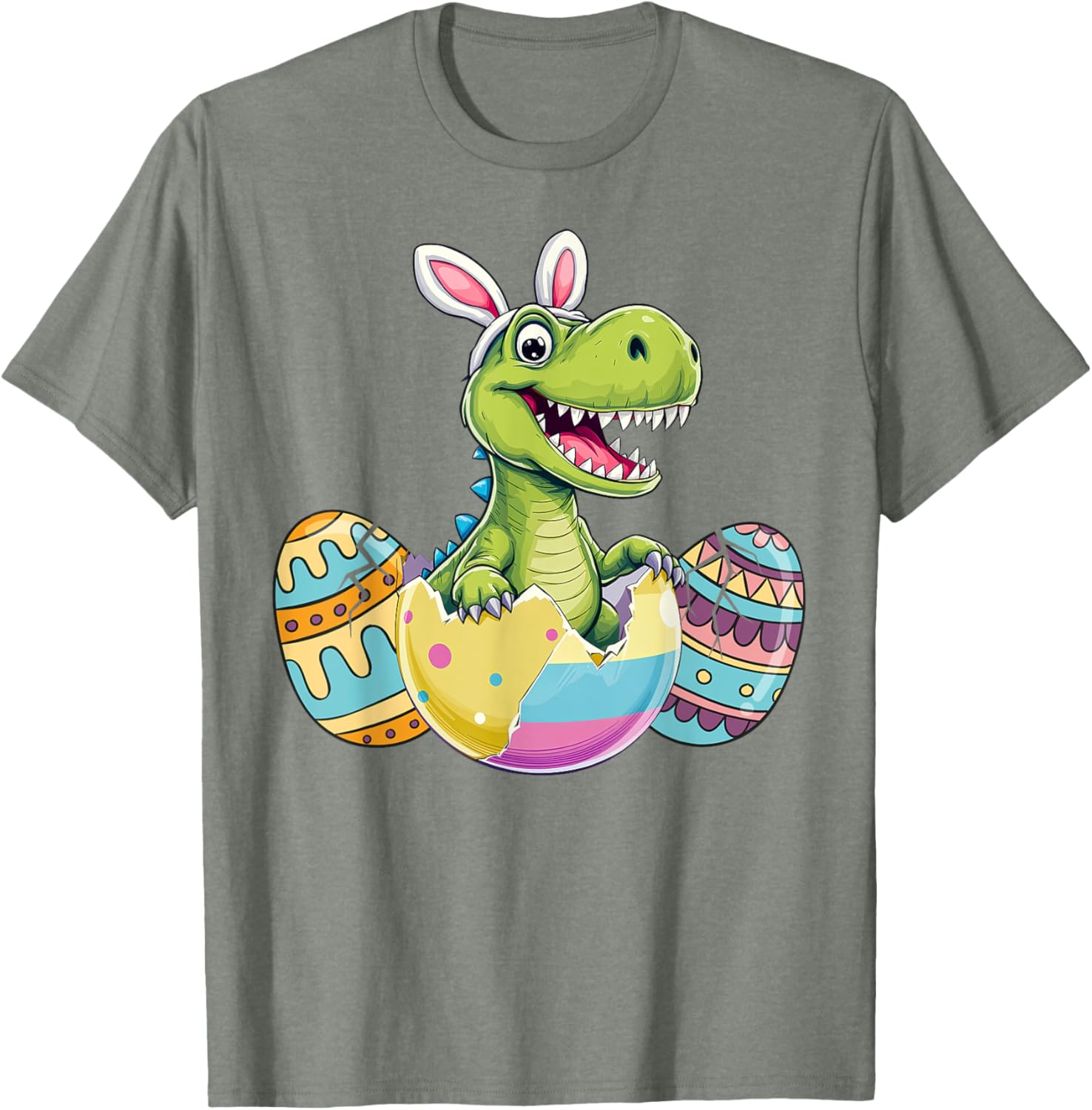 Happy Easter Dinosaur Bunny Ears T Rex Kids T-Shirt for Boys - 16