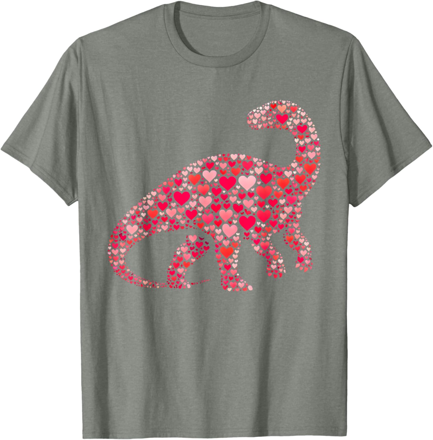 Cute Apatosaurus Dinosaur Heart T-Shirt for Valentine's Day Gifts - 15