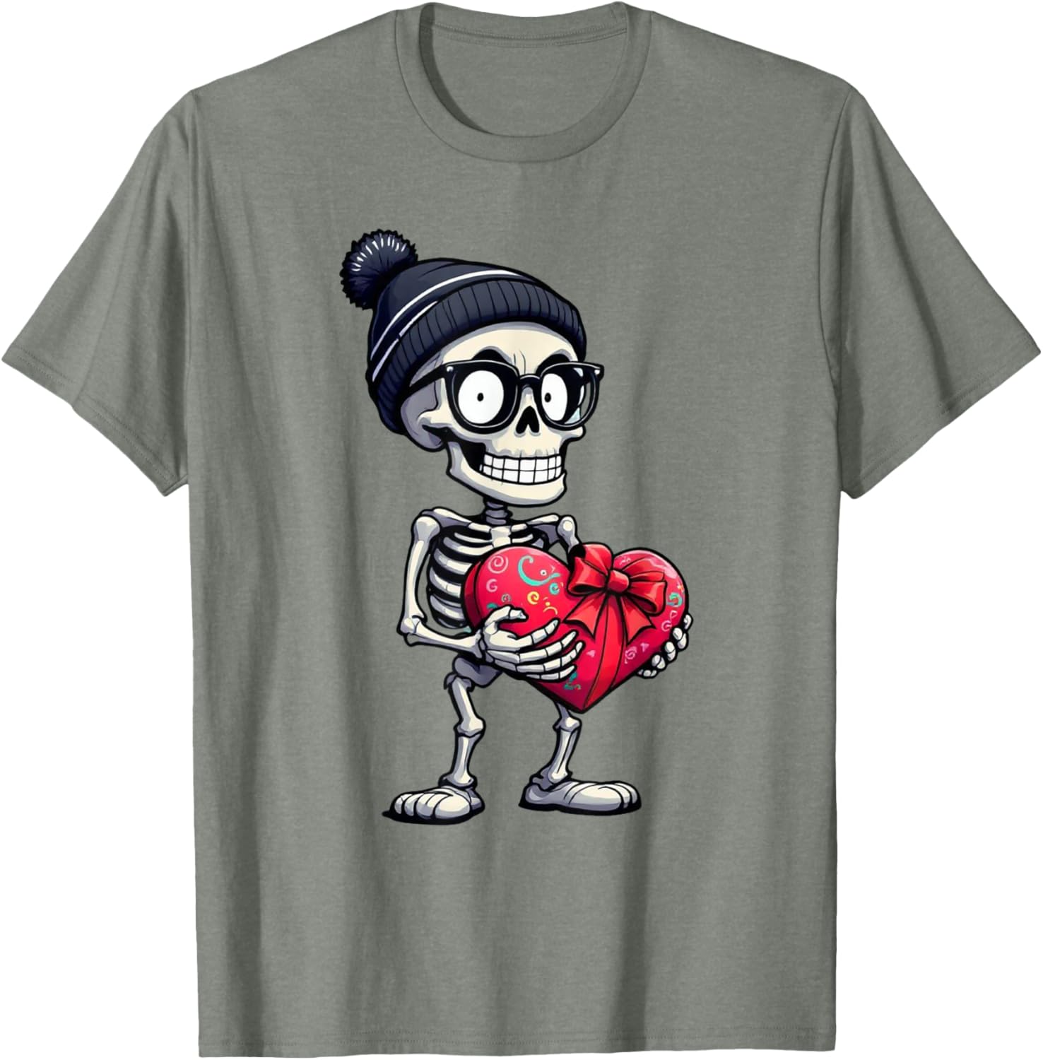 Funny Skeleton Heart Valentine's Day T-Shirt for Men and Women - 18