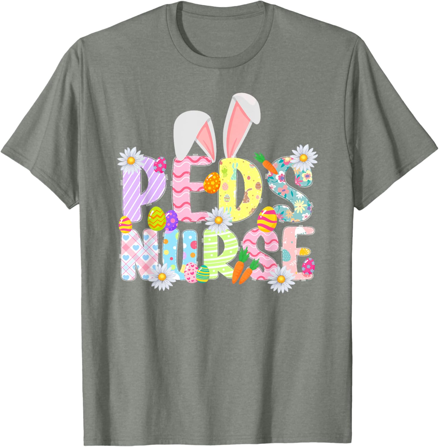Peds Nurse Easter Bunny T-Shirt for Pediatric Nurses Fun Holiday Outfit - 3