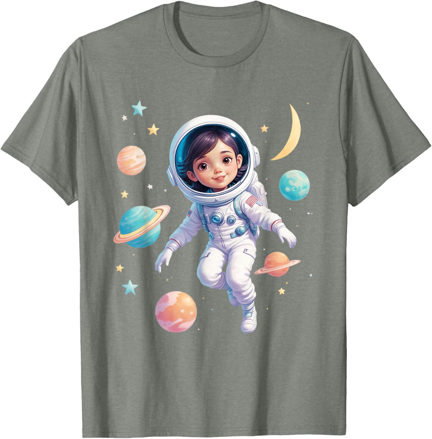 Cute Space Girl Astronaut T-Shirt for Cosmic Explorer Fans - 13