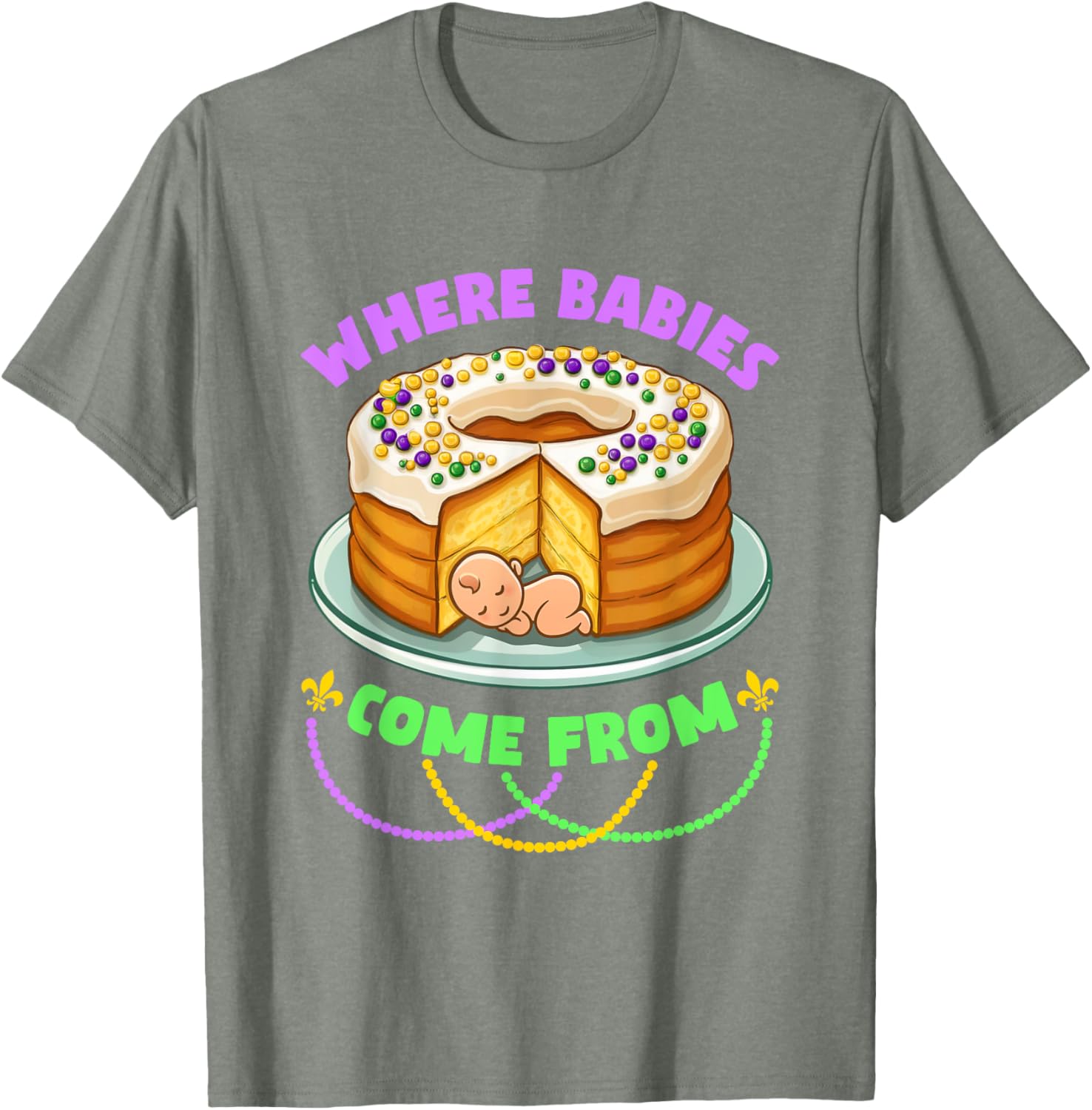 Mardi Gras King Cake T-Shirt Perfect for Celebrating with Style - 7