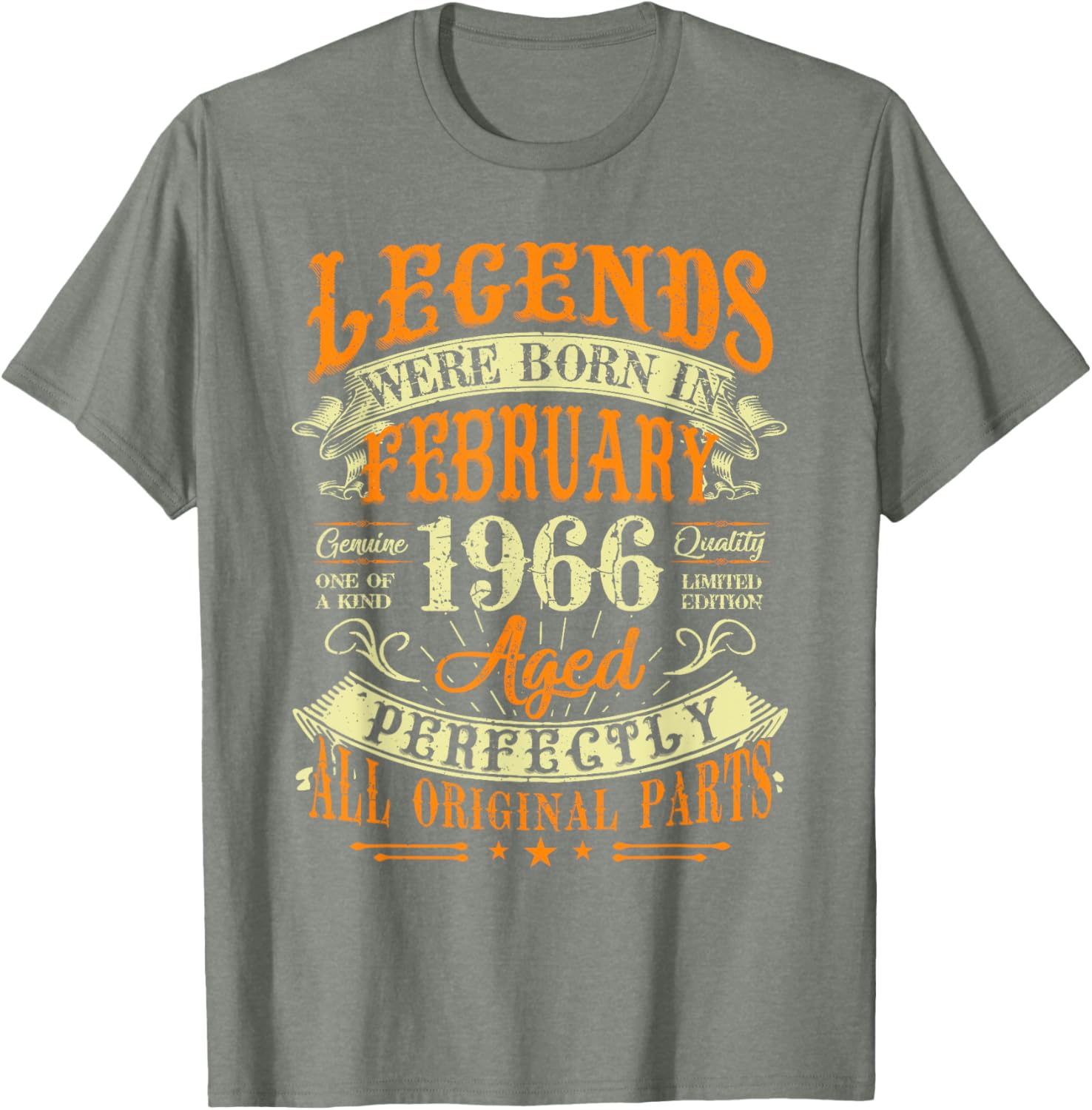 59th Birthday Gift T-Shirt for Legends Born February 1966 Stylish Design - 15