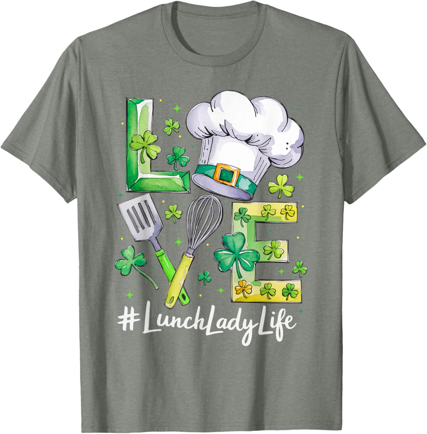 Funny Love Lunch Lady Life St Patricks Day T-Shirt for Men and Women - 9