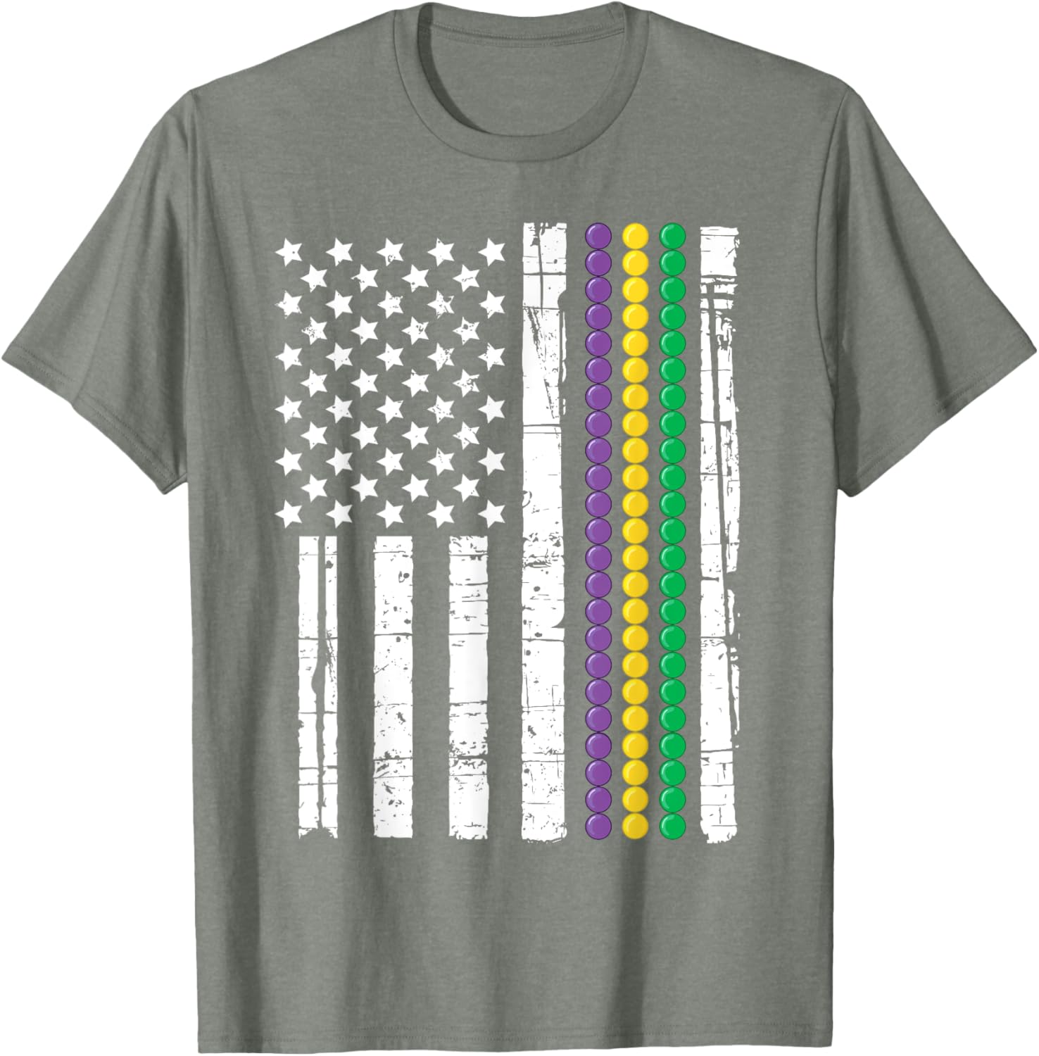 Mardi Gras USA Flag T-Shirt for Festive Celebrations and Events - 13
