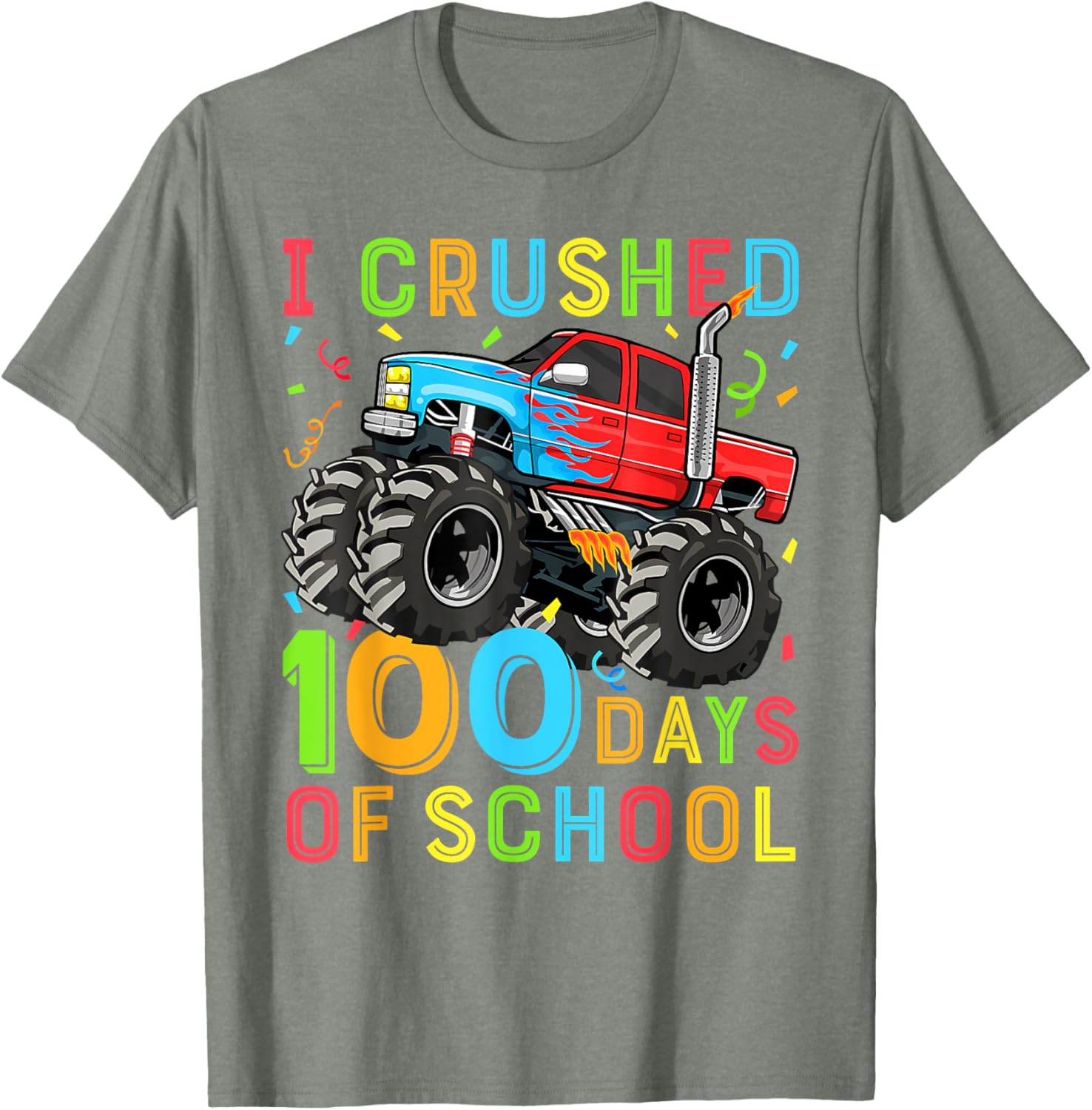 100 Days of School Monster Truck Shirt for Boys Fun 100th Day Outfit - 22