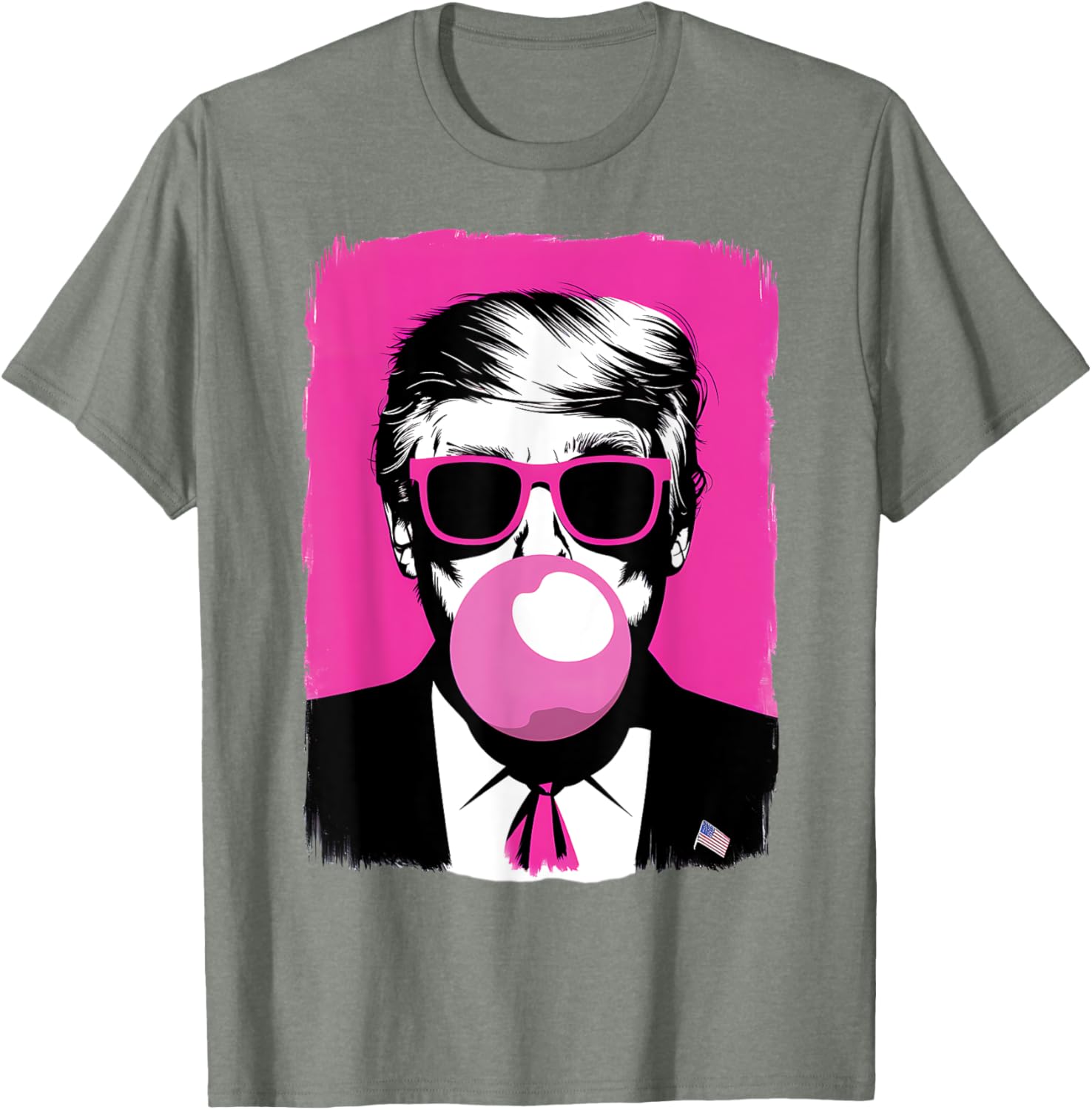 Funny Trump Pink Bubble Gum Sunglasses T-Shirt for Trendy Style - 10