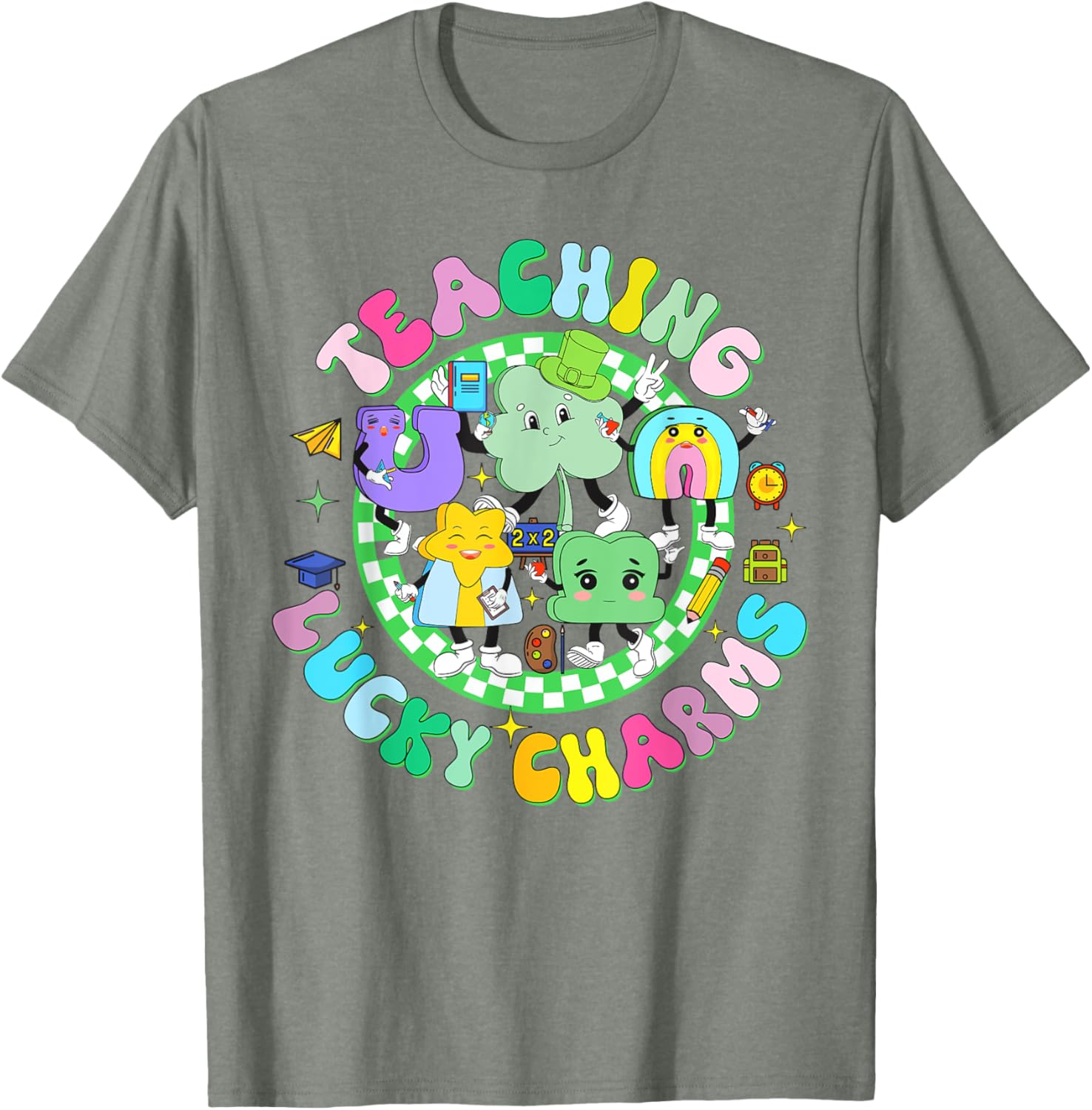 Lucky Charms St Patrick's Day Teacher T-Shirt for Classroom Fun - 3