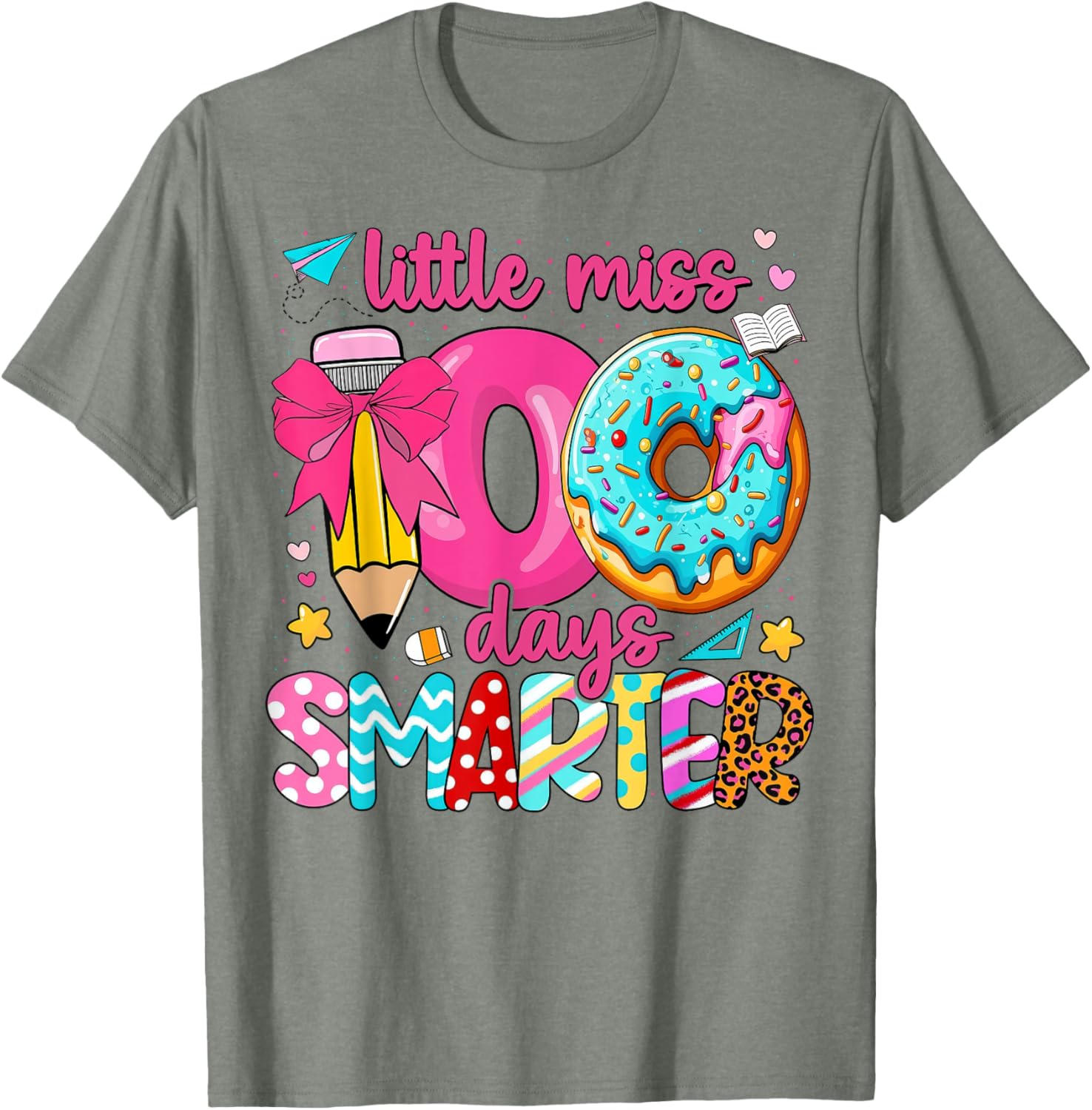 Little Miss 100 Days Smarter Girls T-Shirt for 100th Day of School - 4