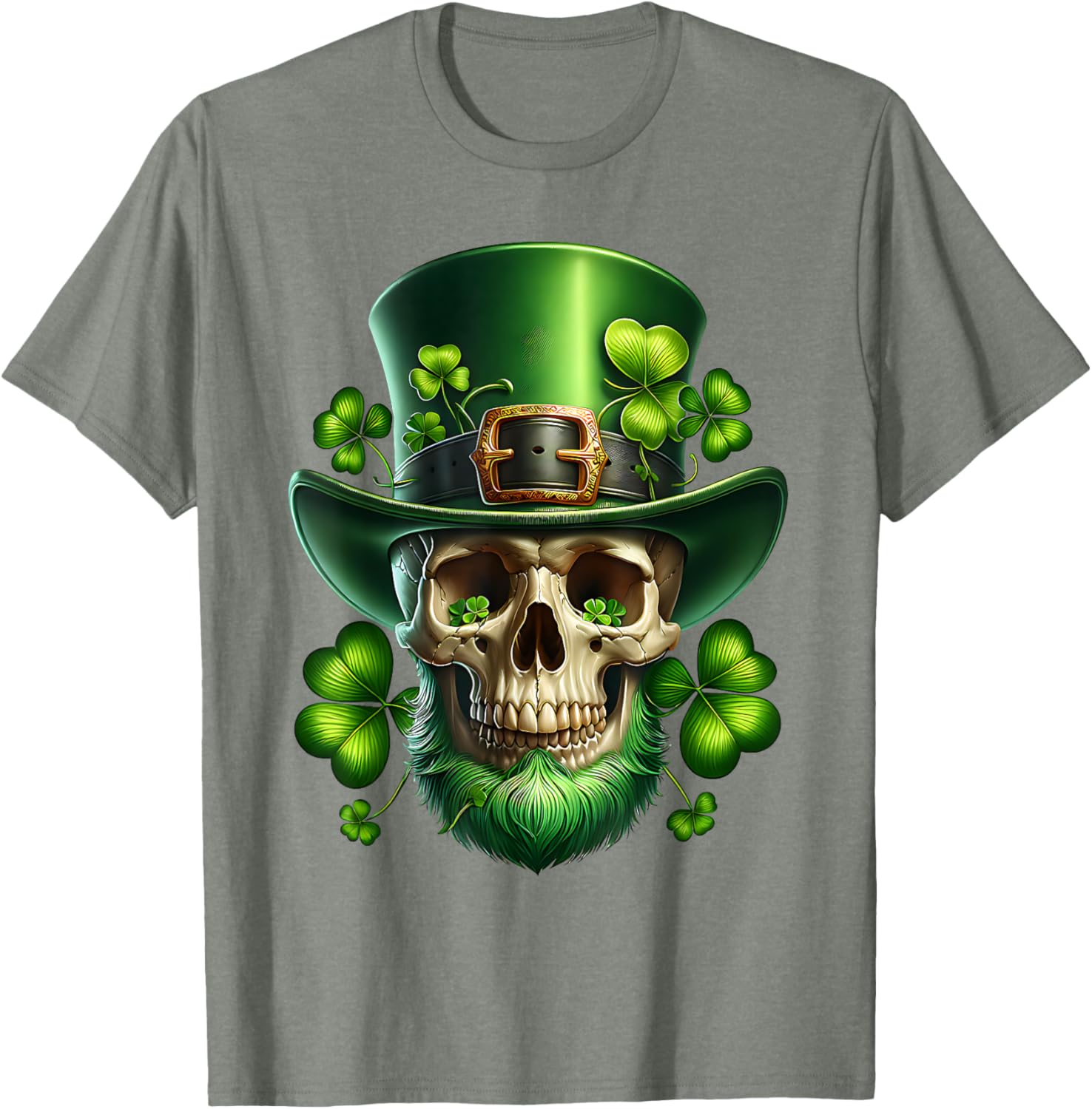 Saint Patrick's Day Sugar Skull T-Shirt for Festive Celebrations - 8